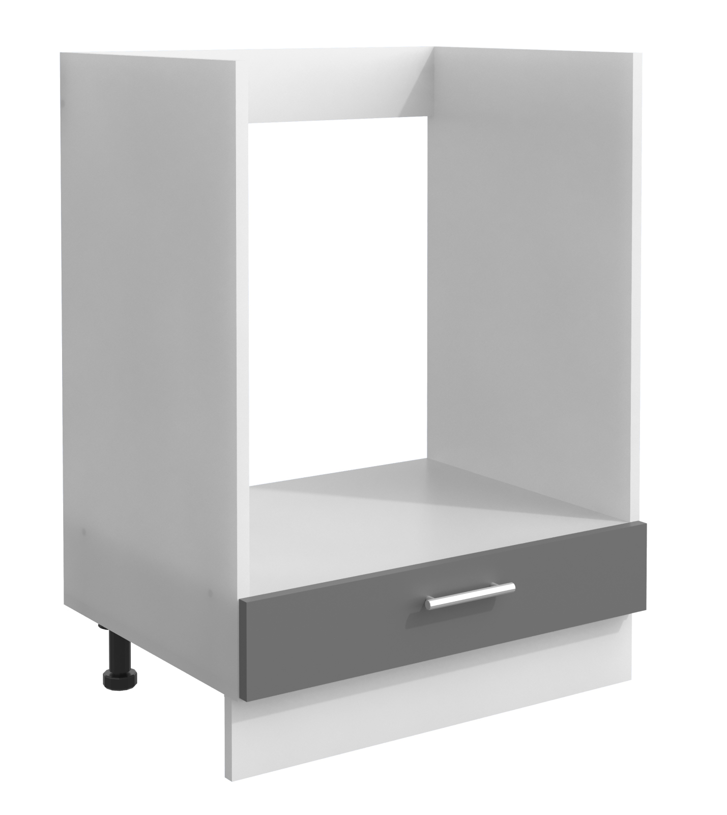 Herdumbauschrank ESILO - anthrazit - weiß - mit Klapptür - 60 cm