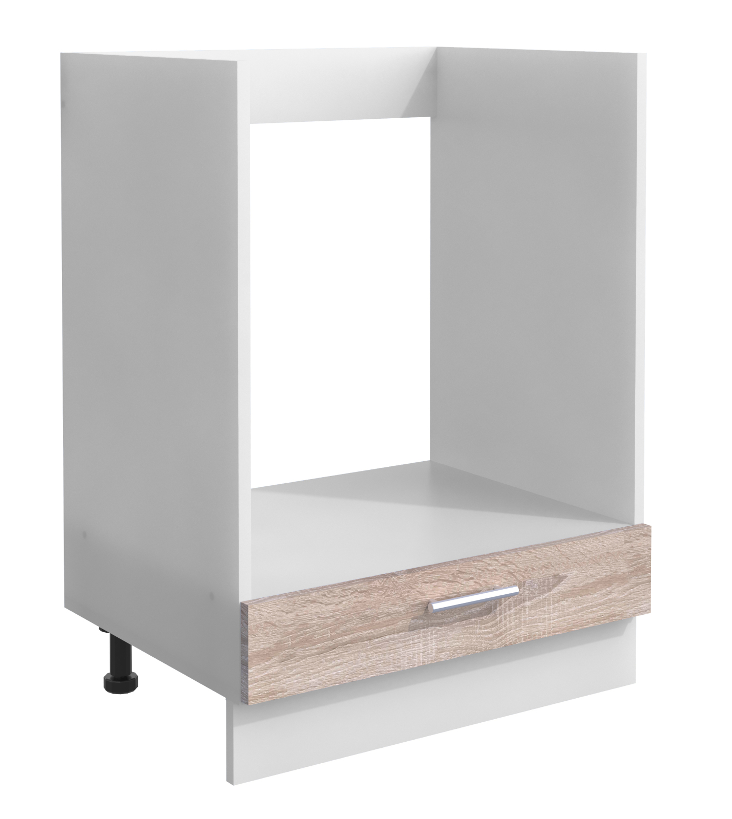 Herdumbauschrank ESILO - Sonoma Eiche - weiß - mit Klapptür - 60 cm