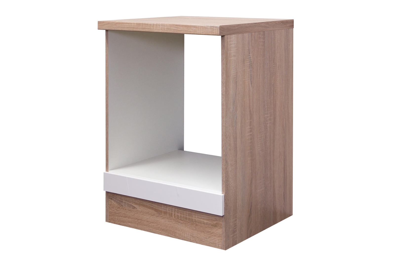 Herdumbauschrank VALERO - weiß Hochglanz-Sonoma Eiche - 60 cm