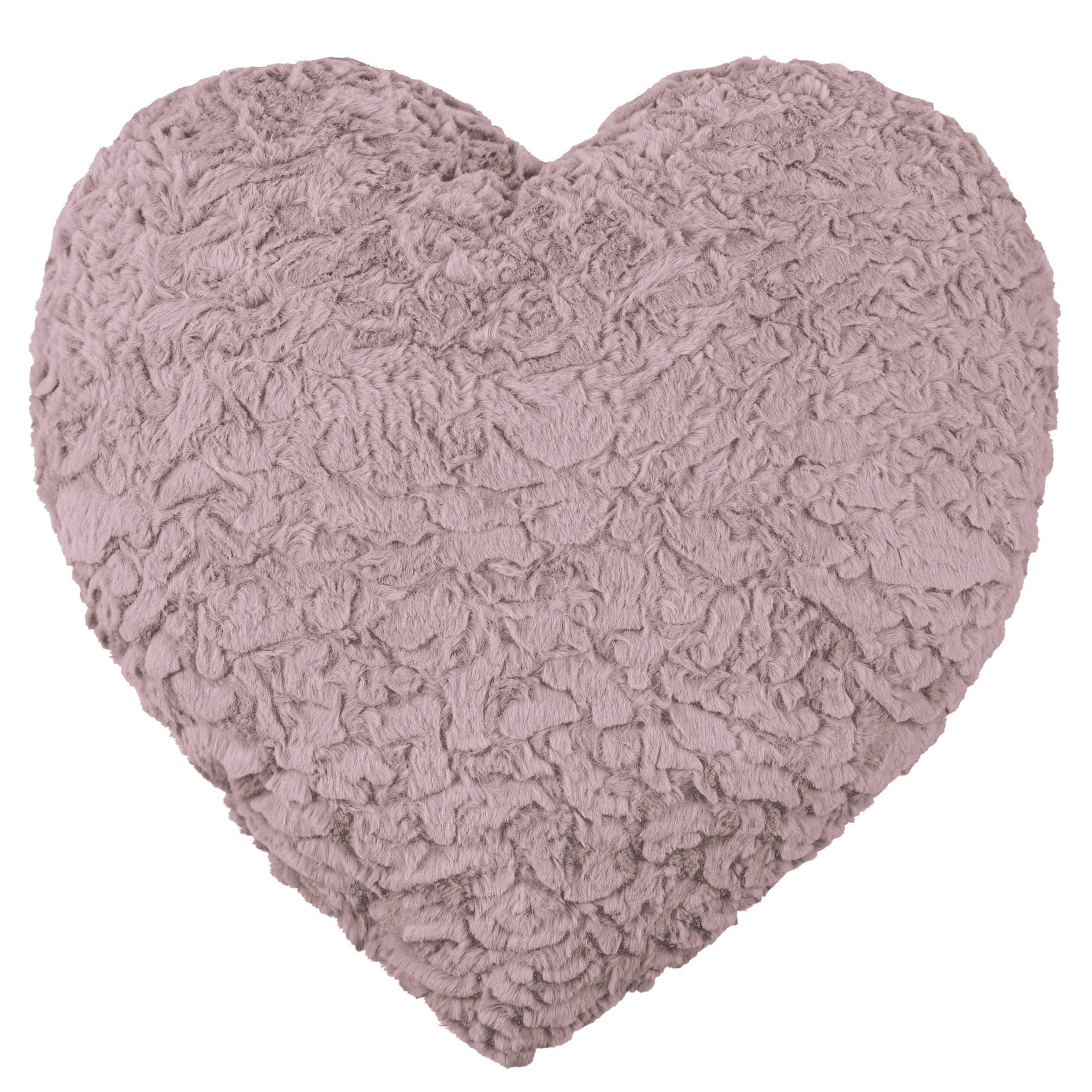 Herz-Kissen - rosa - Kunstfell - 40x40 cm