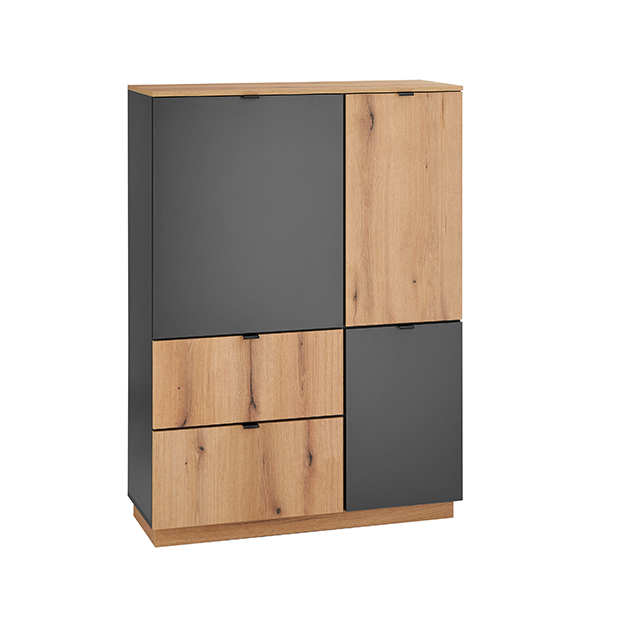Highboard - anthrazit - Evoke Eiche - 3 Türen - 103 cm