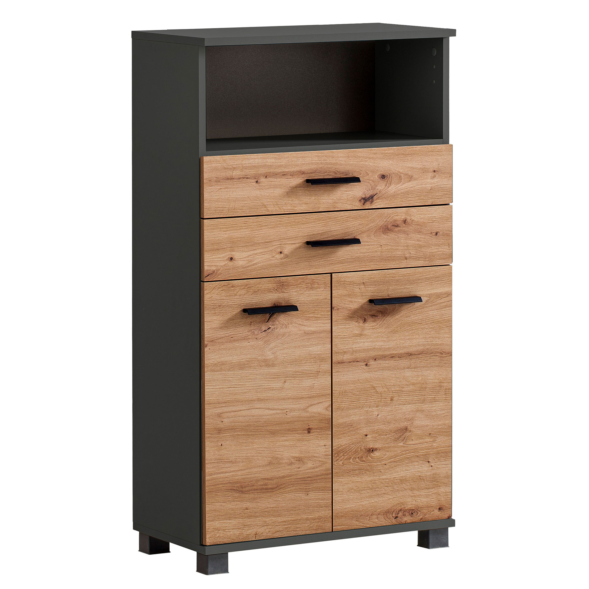 Highboard - Artisan Eiche - anthrazit - 2 Schubladen - 59,8 cm