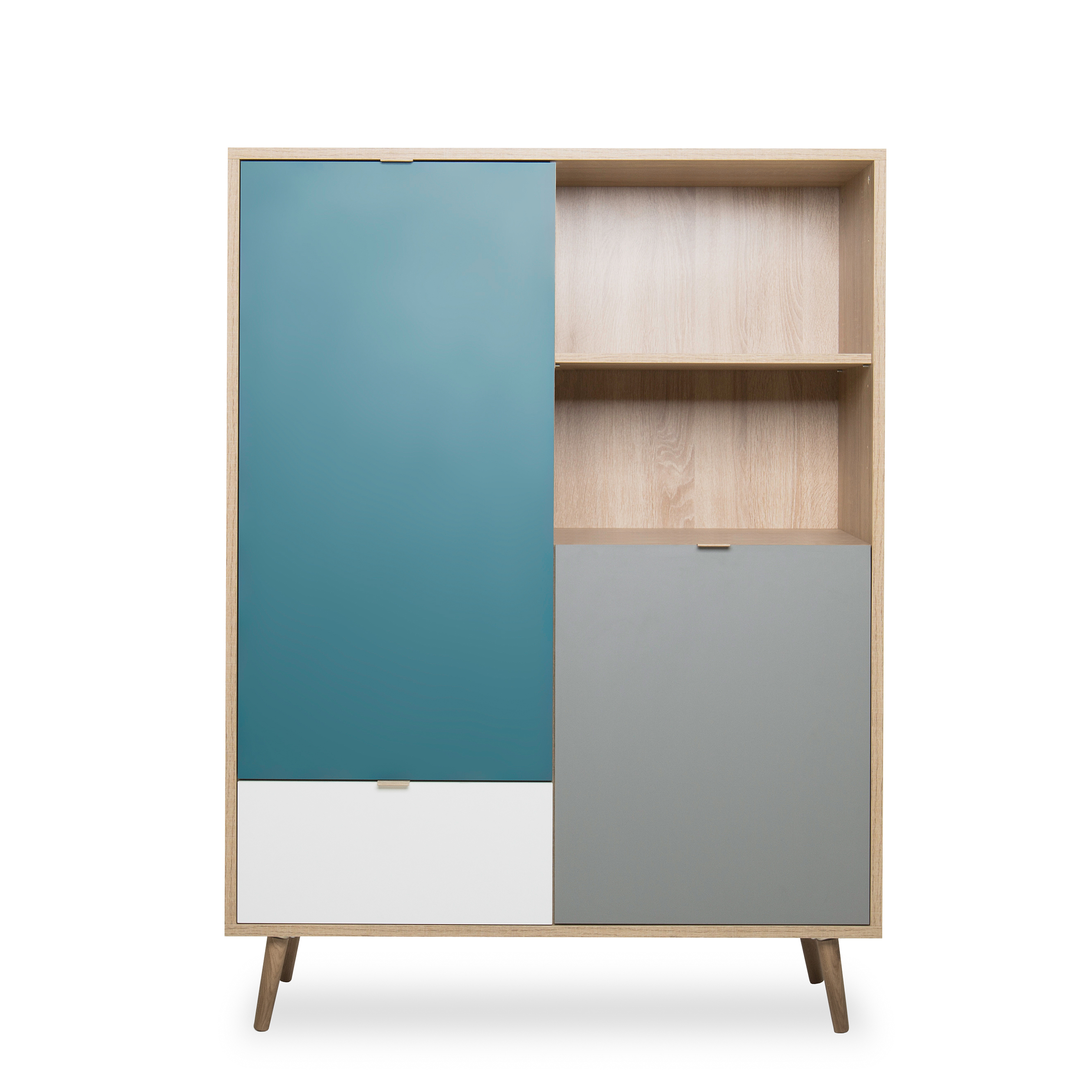 Highboard CUBA - Sonoma Eiche - tricolor - 103 cm breit