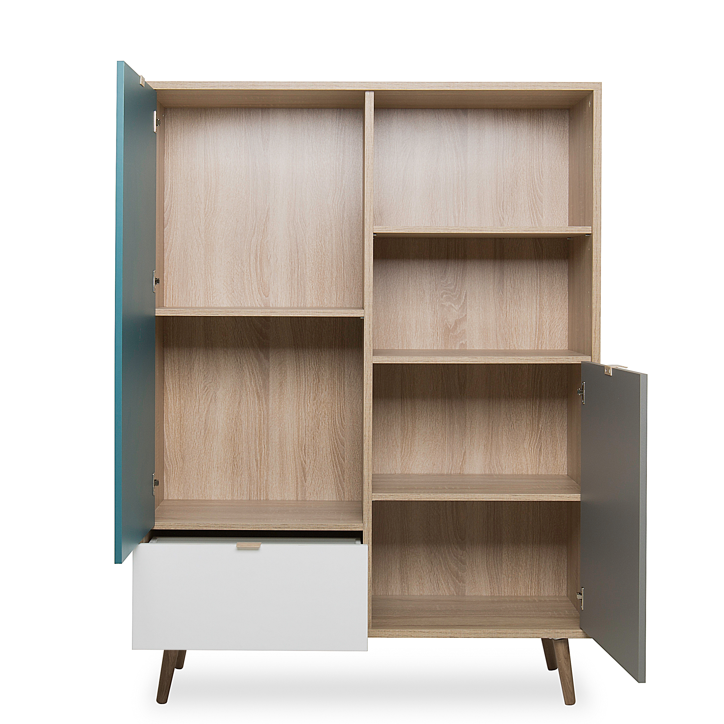 Highboard CUBA - Sonoma Eiche - tricolor - 103 cm breit