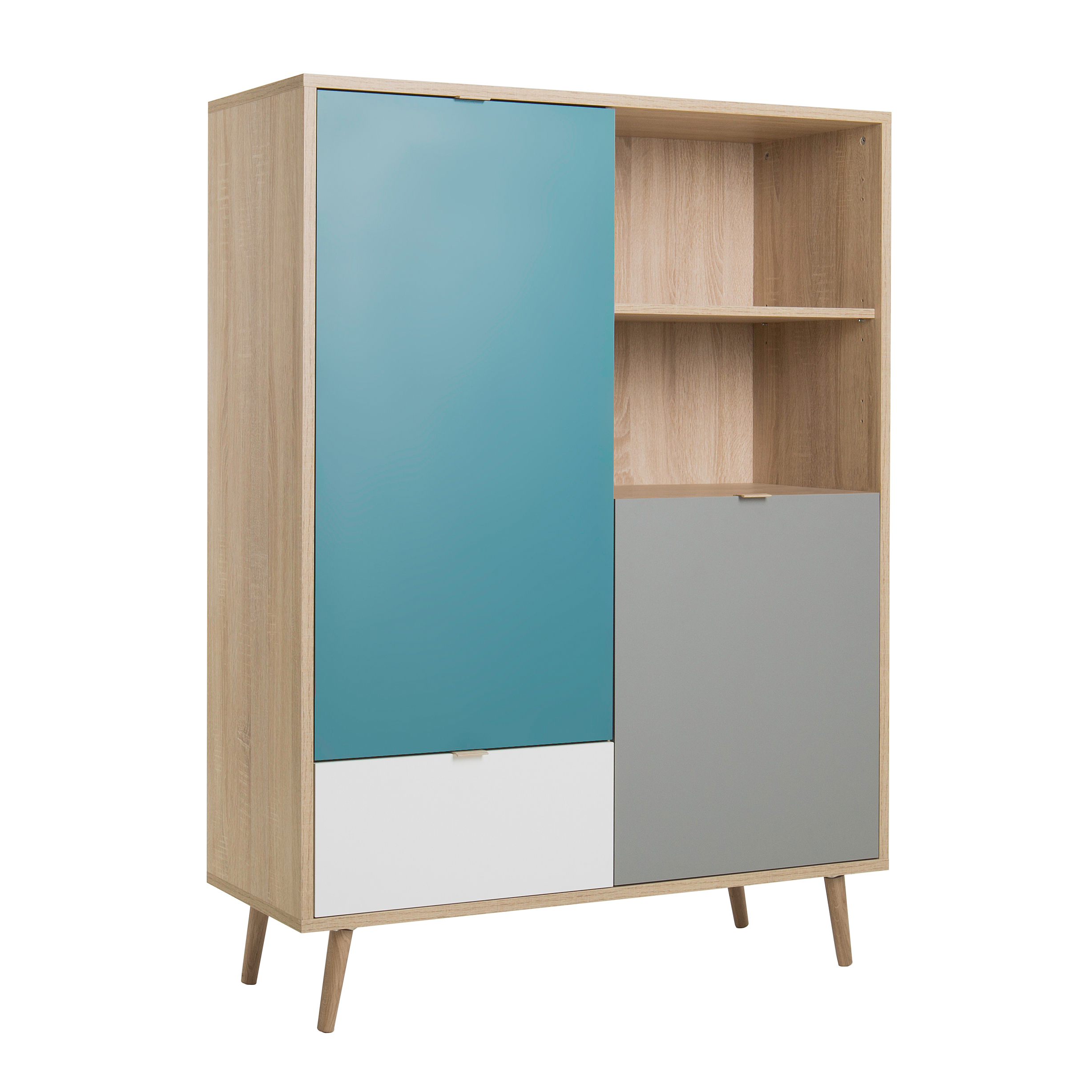 Highboard CUBA - Sonoma Eiche - tricolor - 103 cm breit