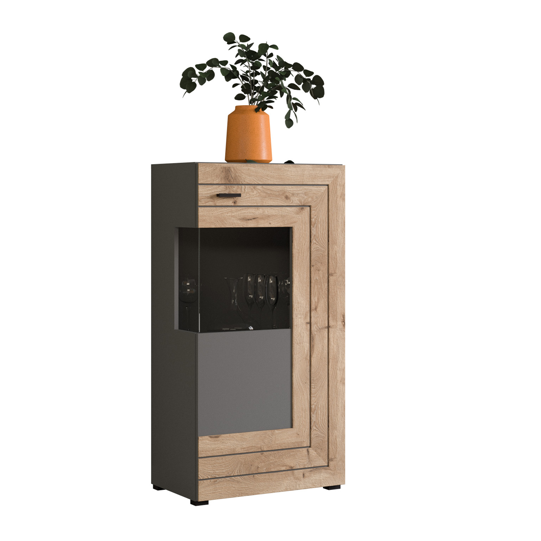 Highboard FRENO - grau - Nox Oak - 60 cm