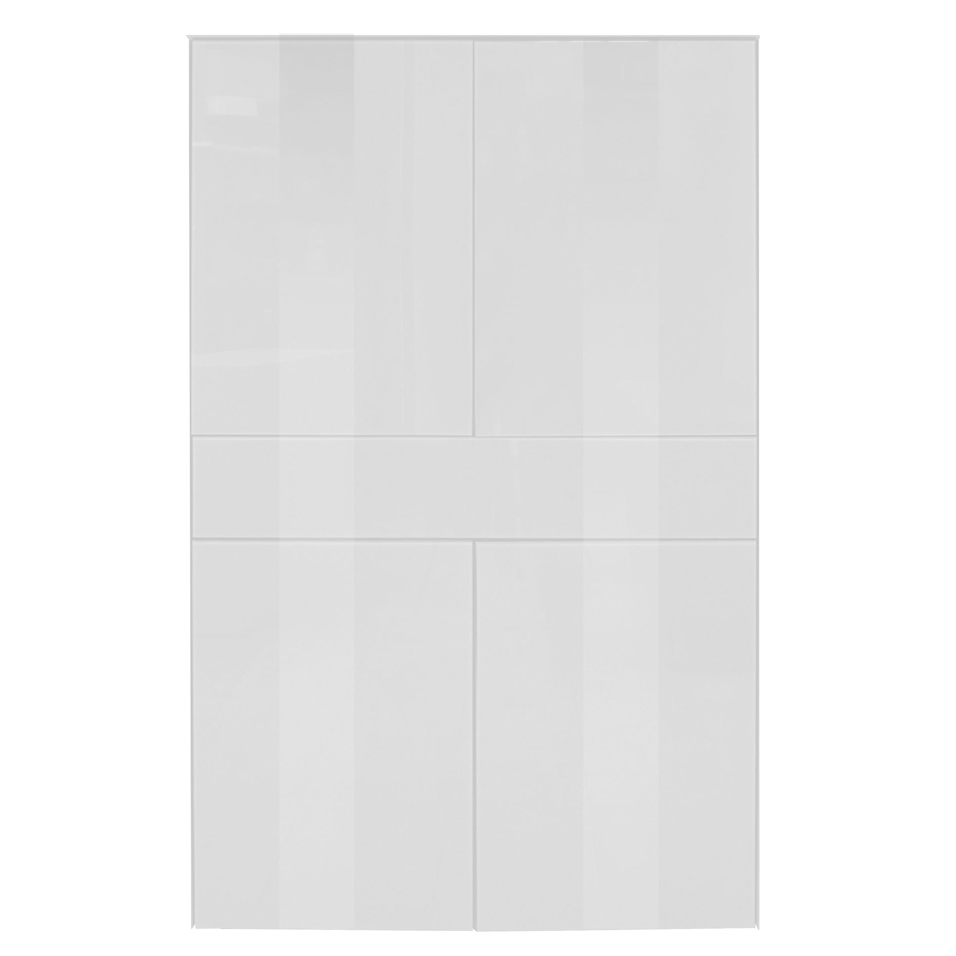 Highboard - ice white - mit Glas - 4 Türen - ein Schubkasten