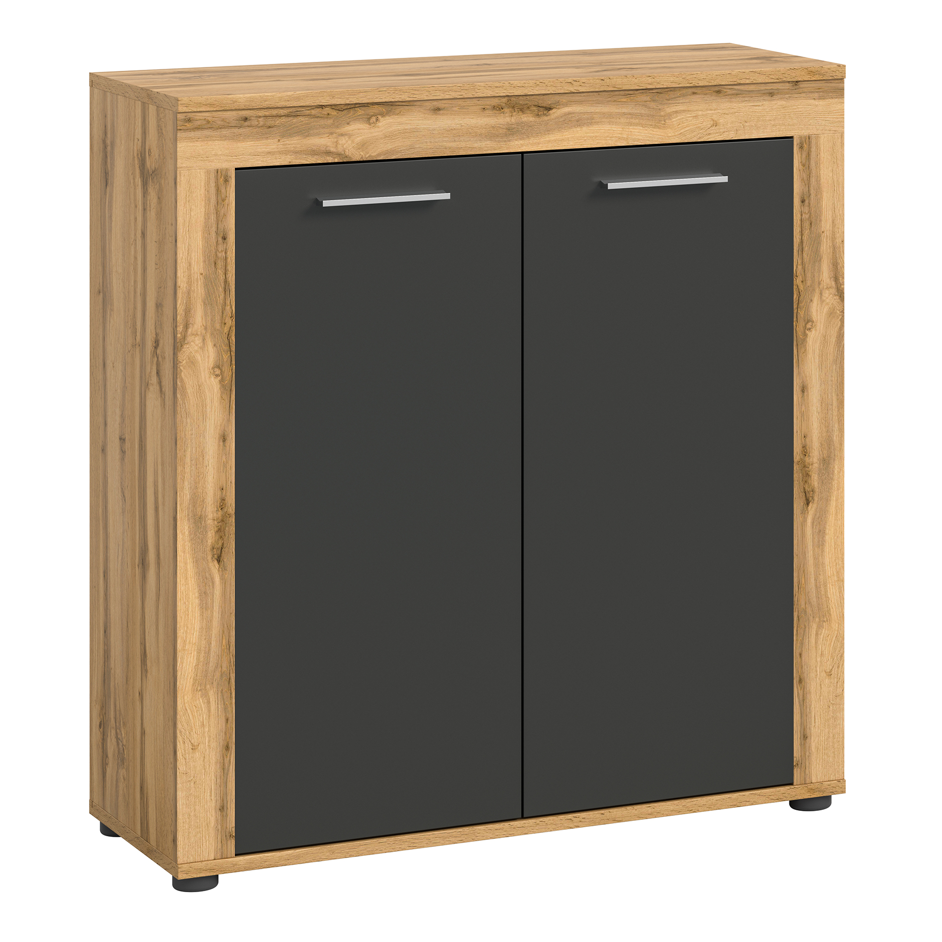 Highboard JAM - grau - Wotan Eiche - 80 cm breit