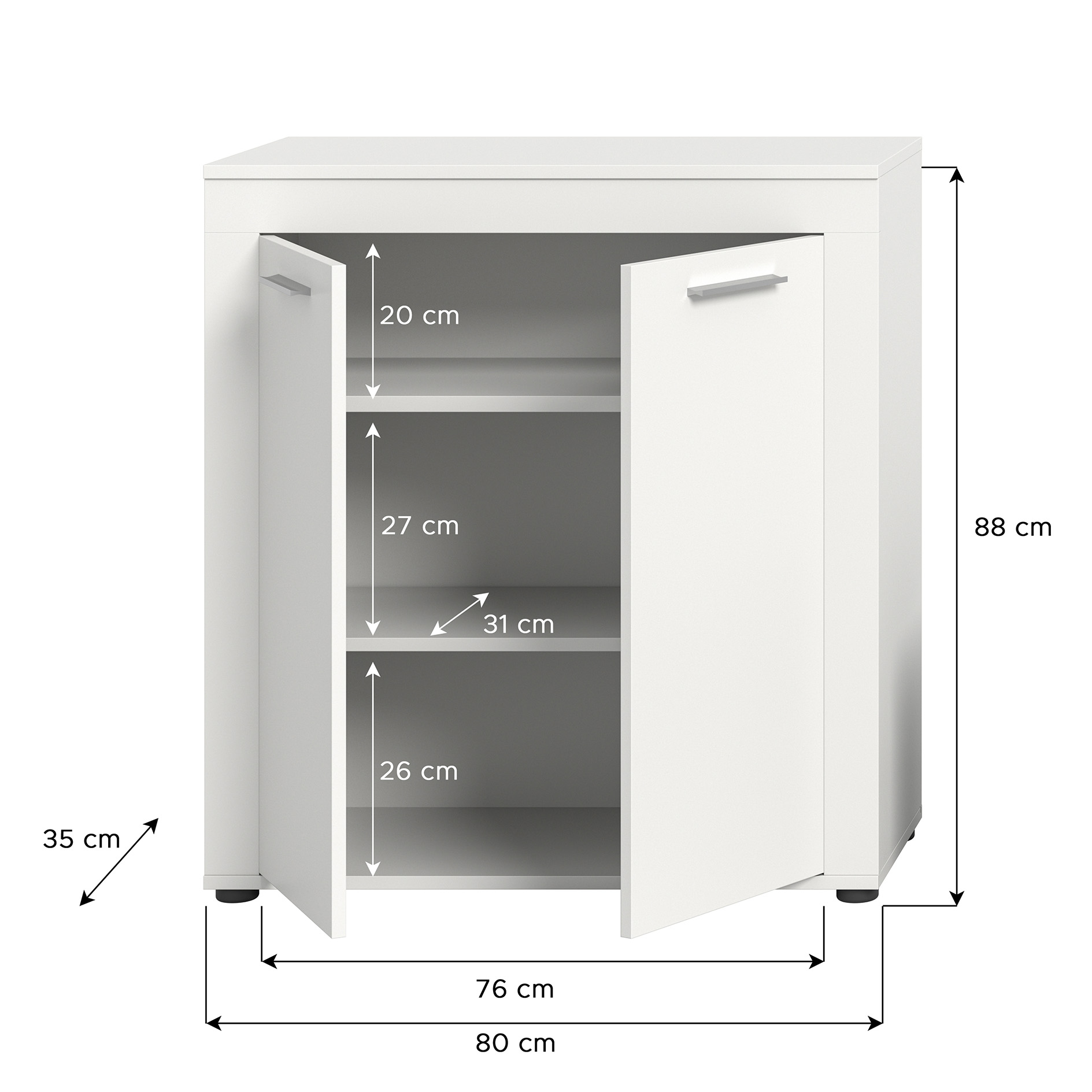 Highboard JAM - weiß - 80 cm breit