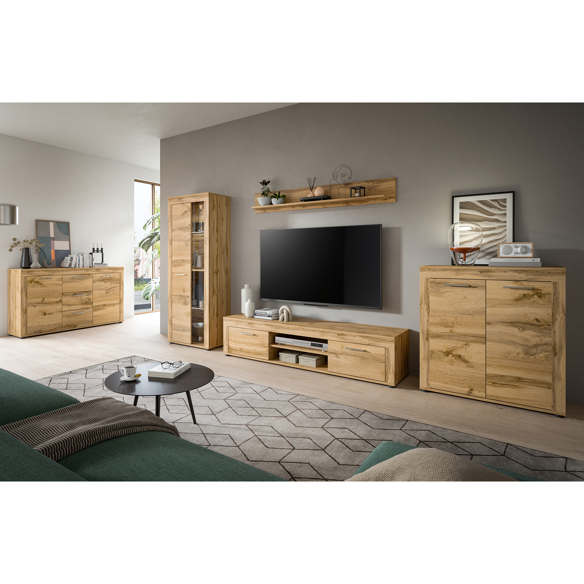 Highboard JAM - Wotan Eiche - 80 cm breit