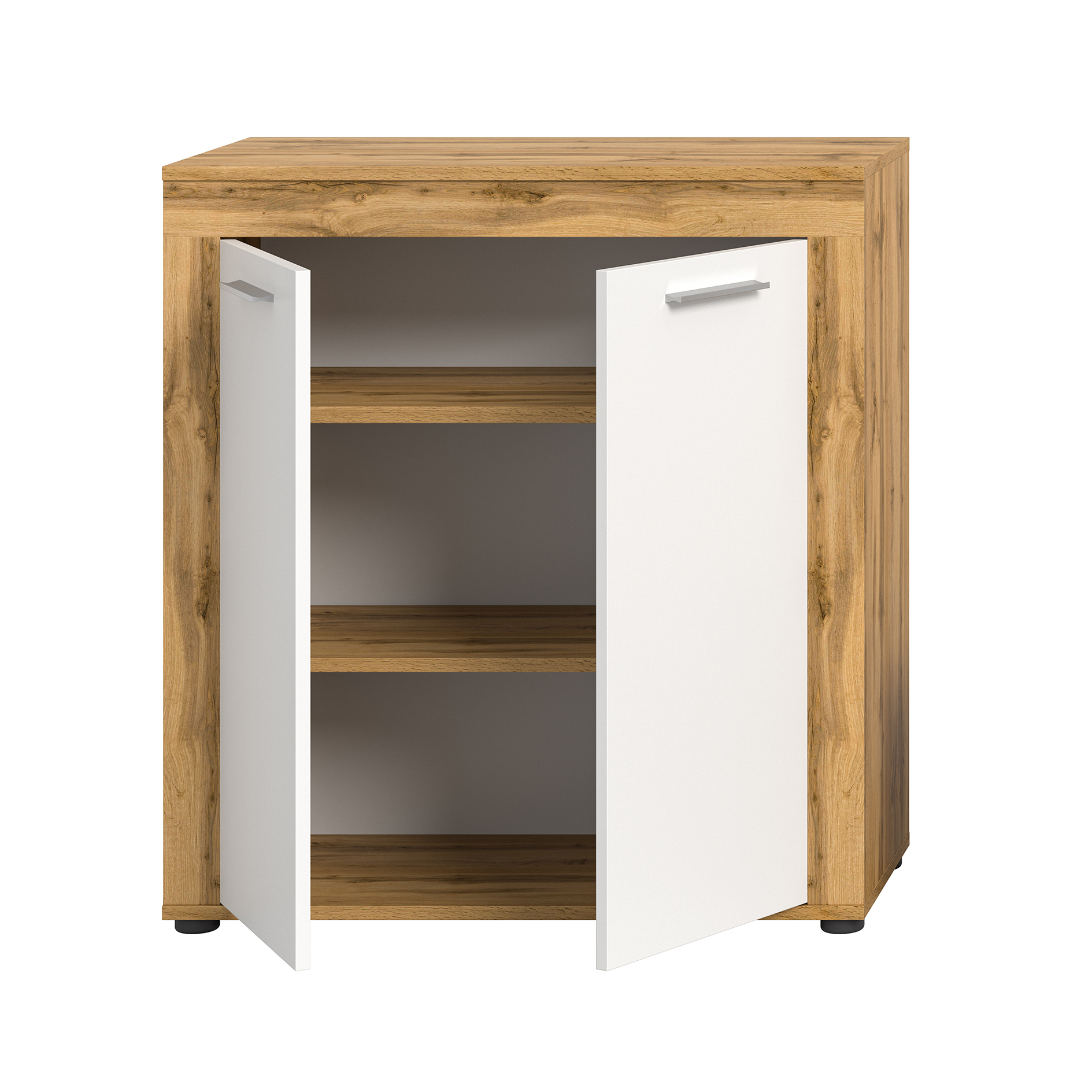 Highboard JAM - Wotan Eiche - weiß - 80 cm breit