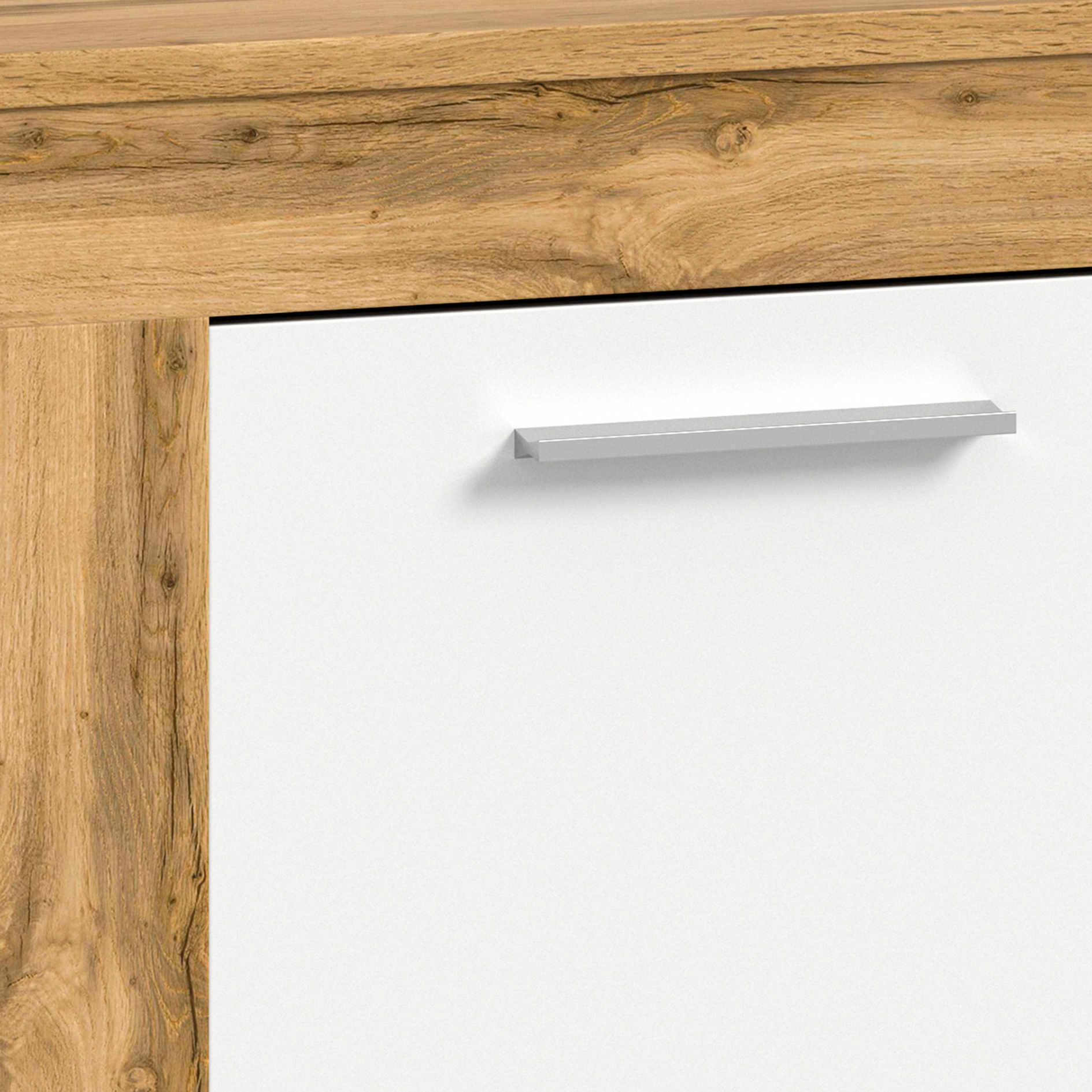 Highboard JAM - Wotan Eiche - weiß - 80 cm breit
