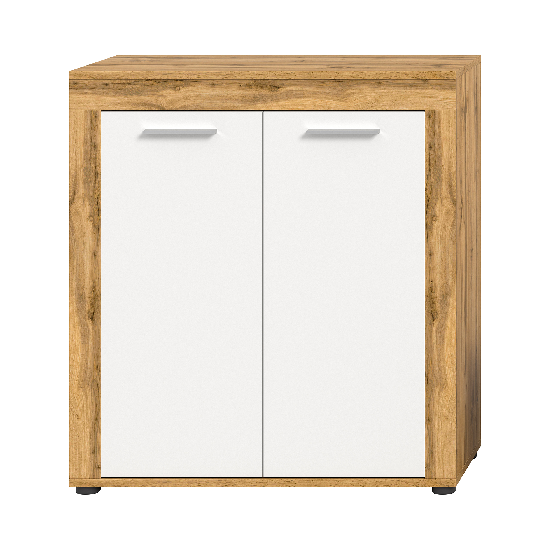 Highboard JAM - Wotan Eiche - weiß - 80 cm breit