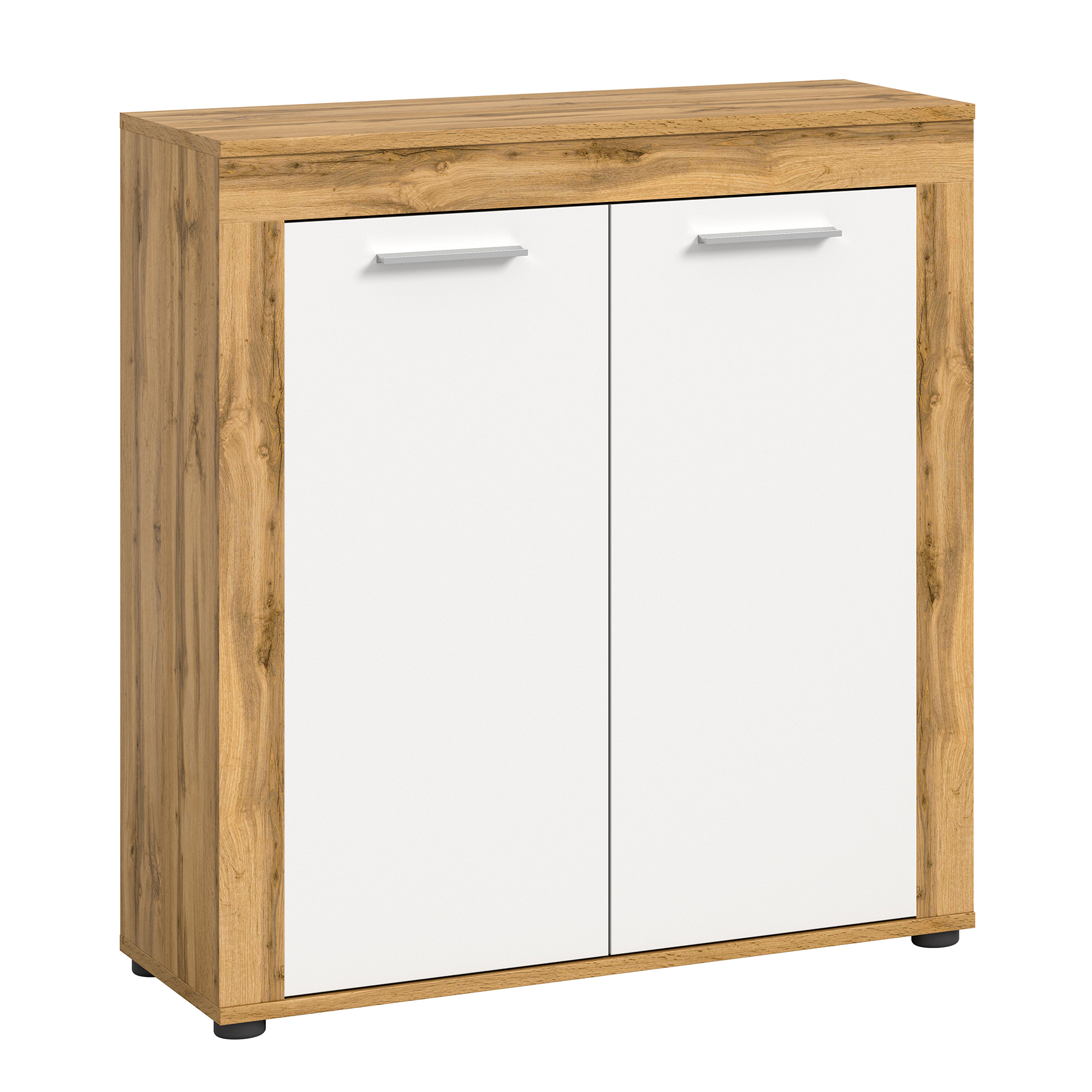 Highboard JAM - Wotan Eiche - weiß - 80 cm breit