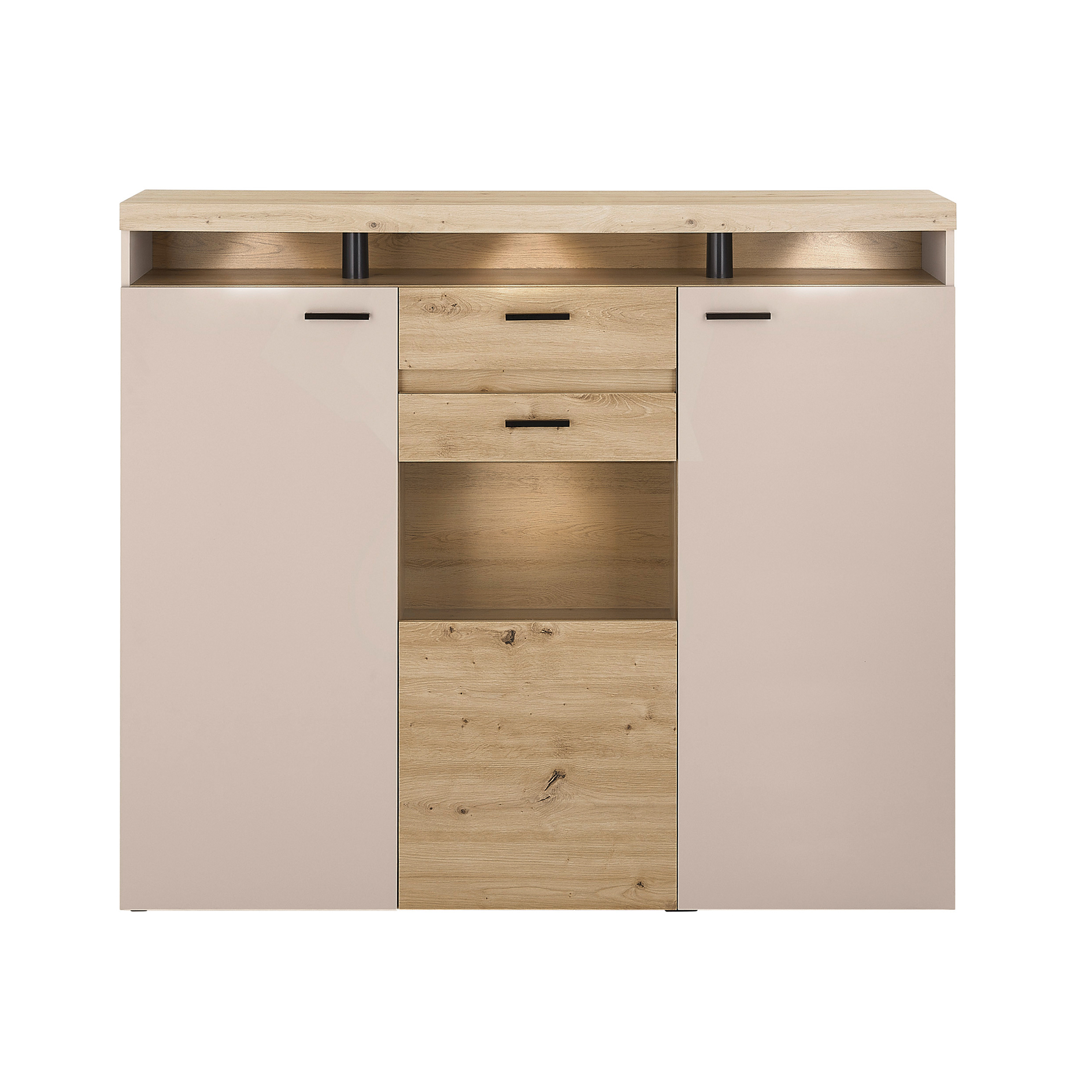 Highboard - kaschmir - Artisan Eiche - 151 cm breit