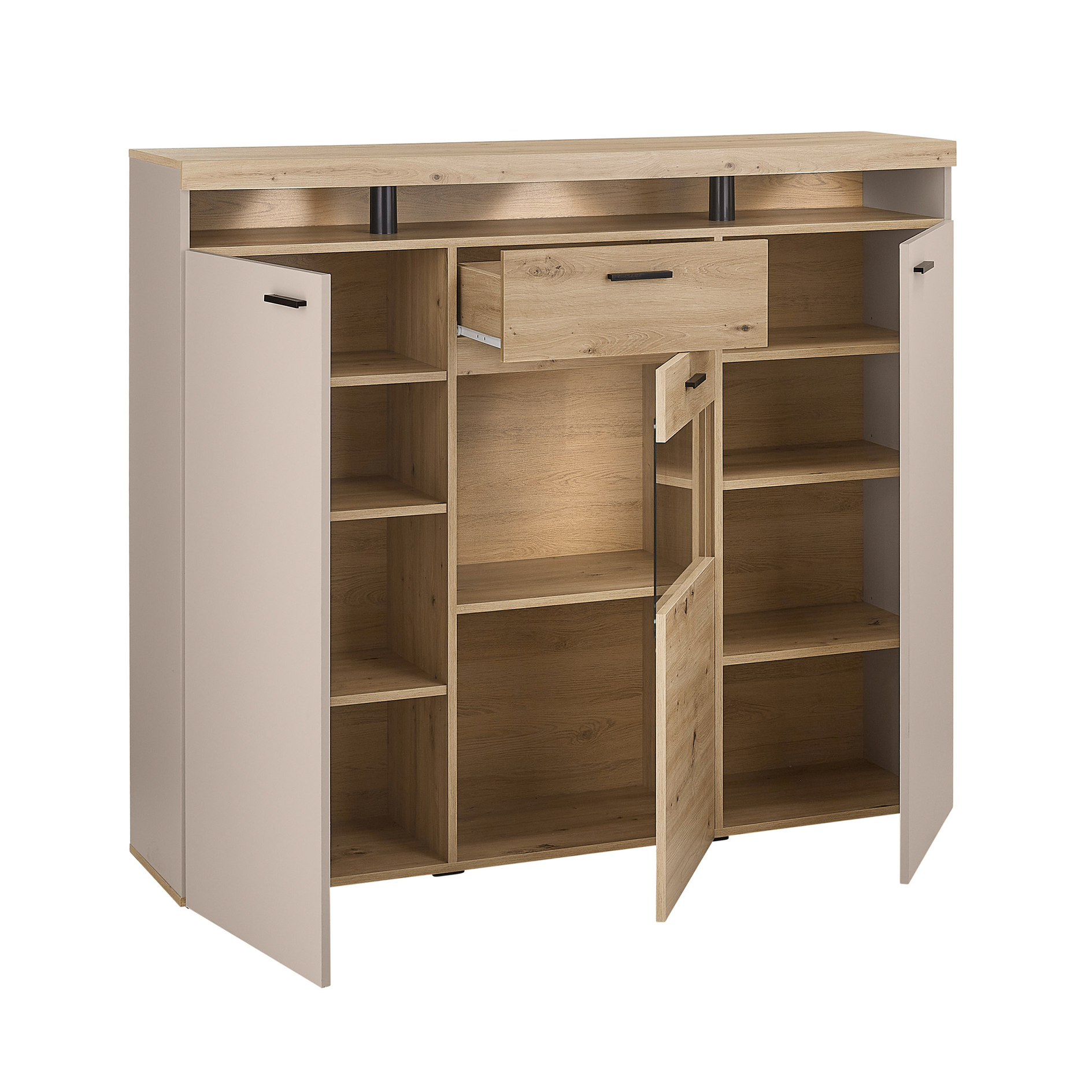 Highboard - kaschmir - Artisan Eiche - 151 cm breit