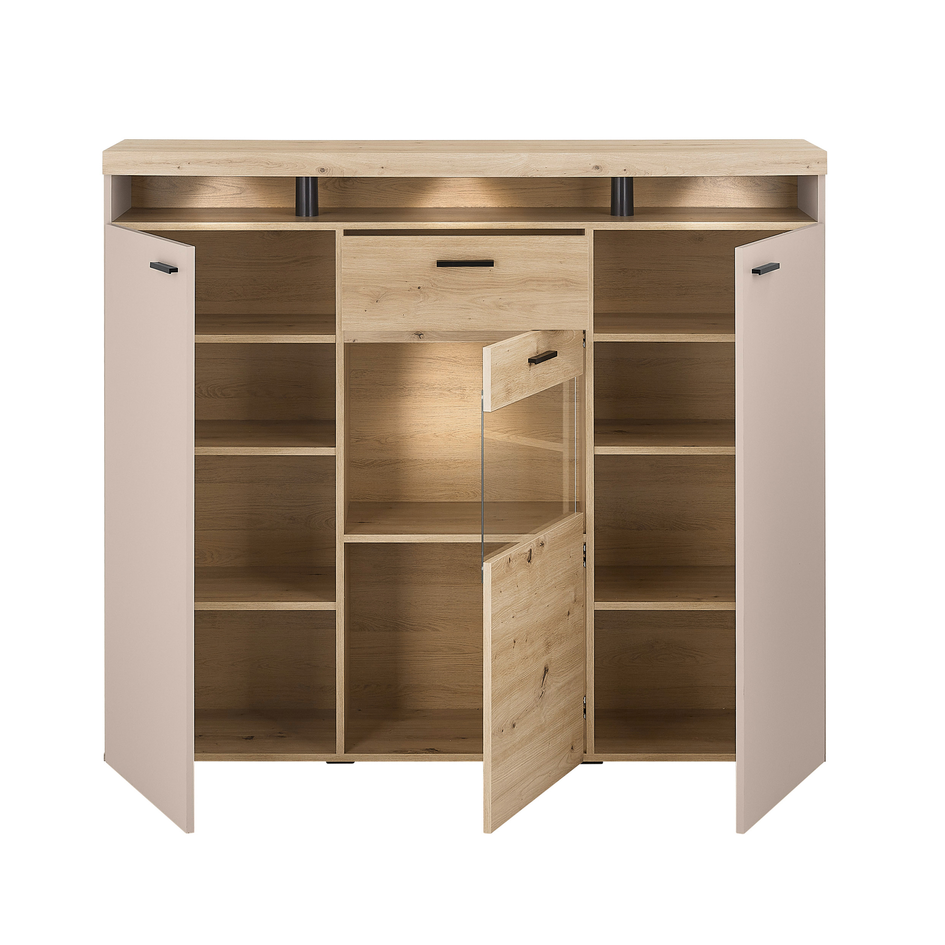 Highboard - kaschmir - Artisan Eiche - 151 cm breit