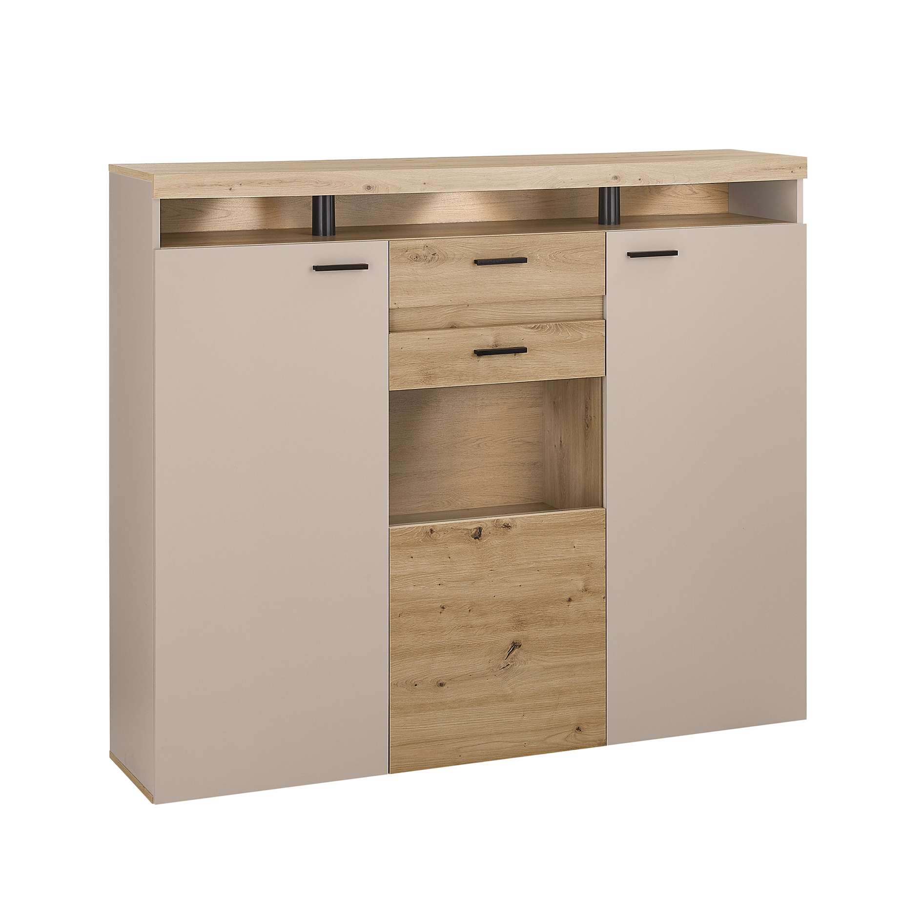 Highboard - kaschmir - Artisan Eiche - 151 cm breit