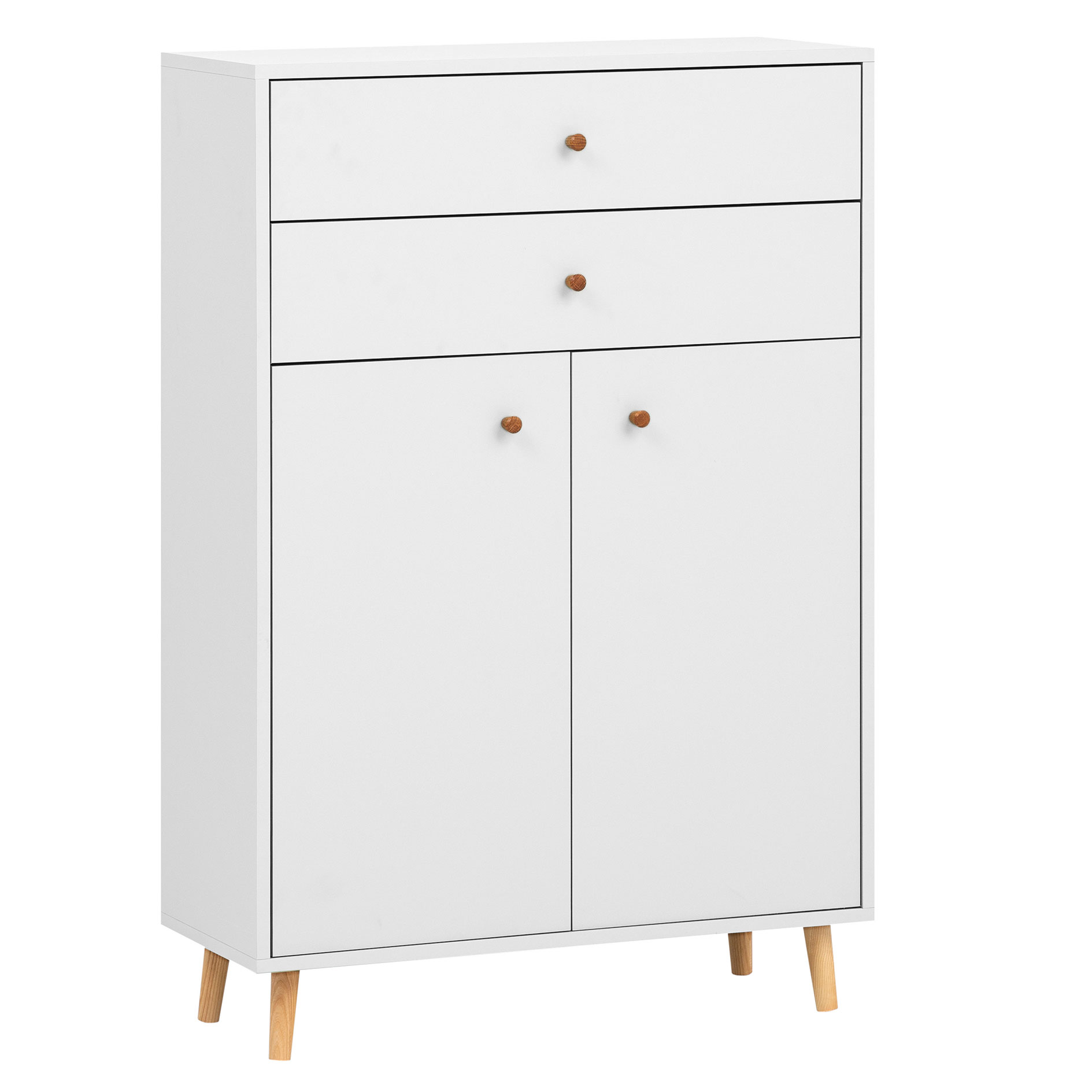 Highboard - mattweiß - 77 cm breit