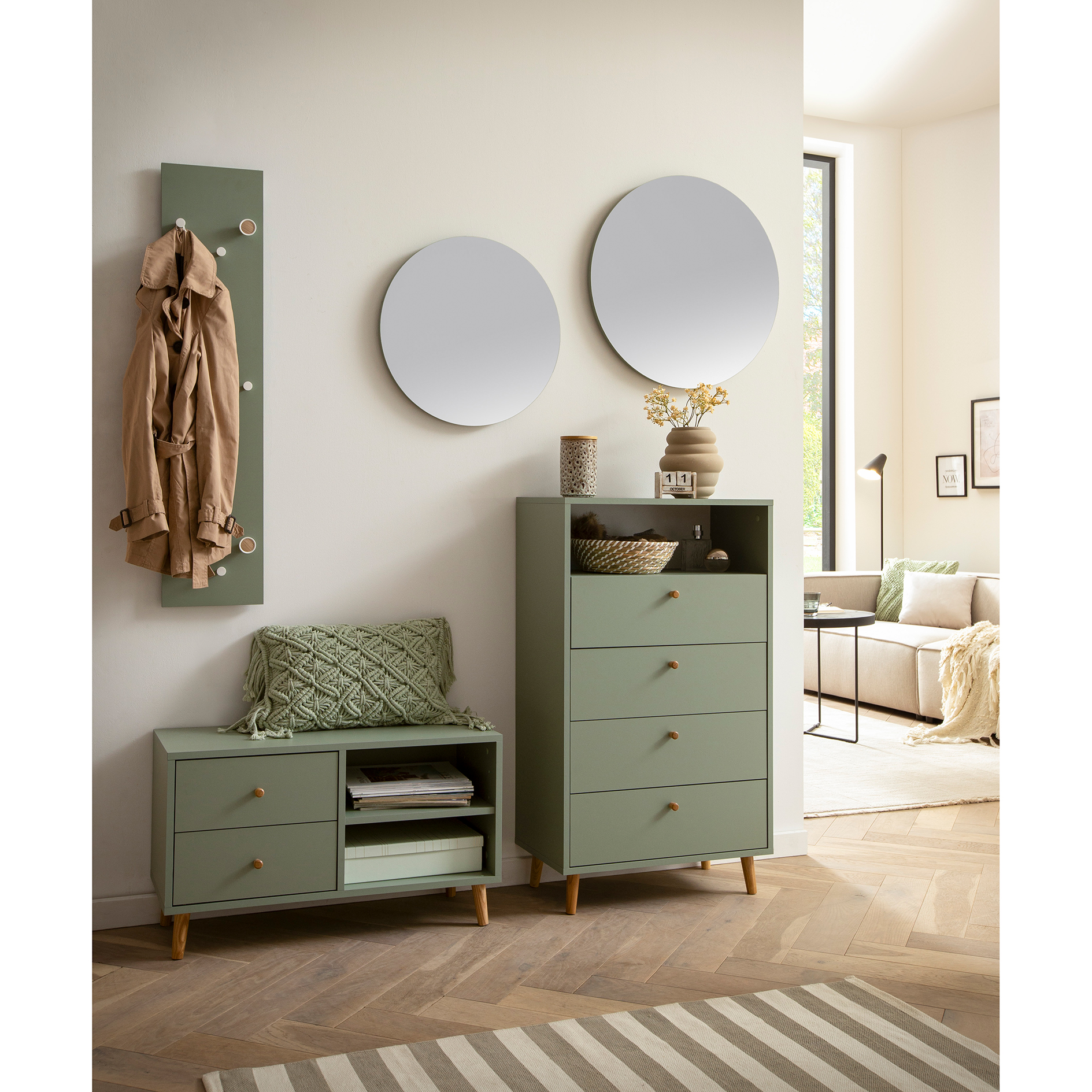 Highboard - pistazie - 4 Schubkästen - 60 cm breit