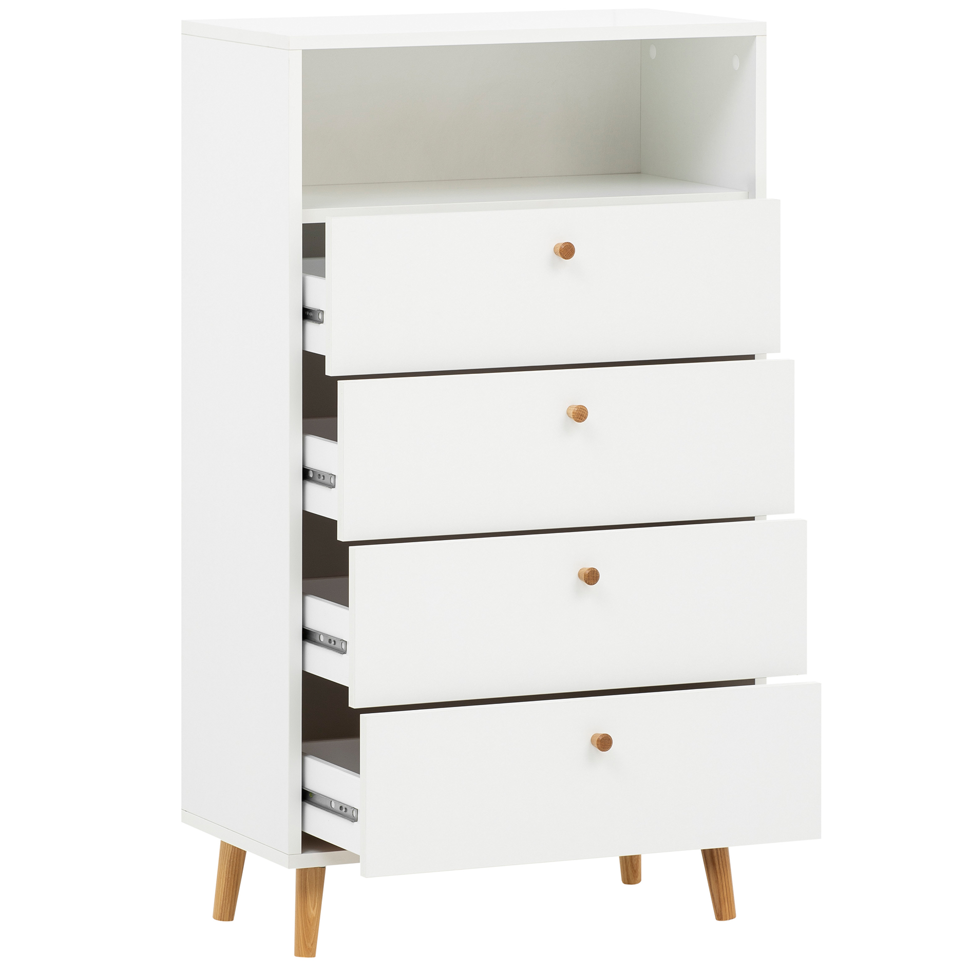 Highboard - weiß matt - 4 Schubkästen - 60,2 cm breit