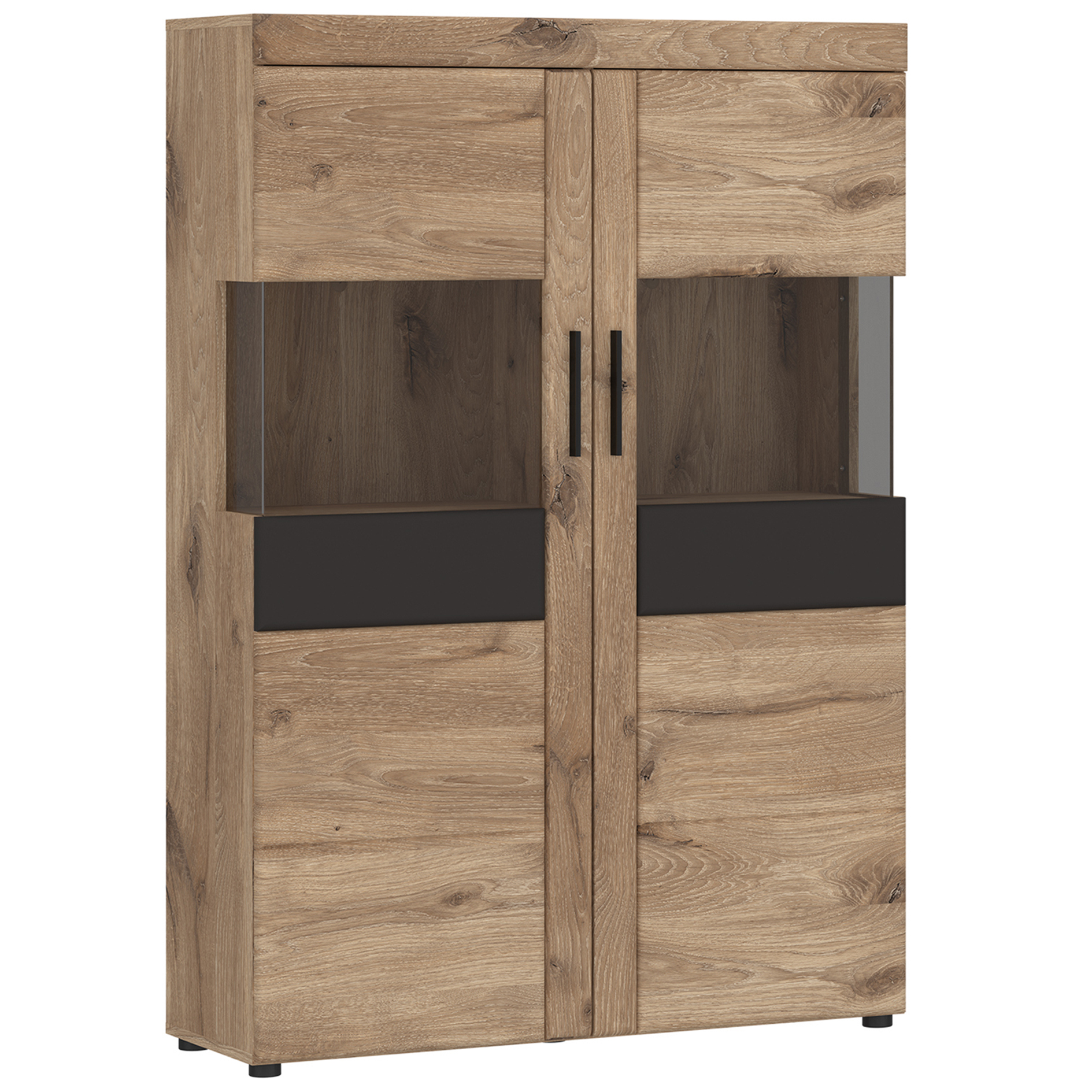 Highboardvitrine - Viking Oak - Kosmos grau - 149 cm hoch