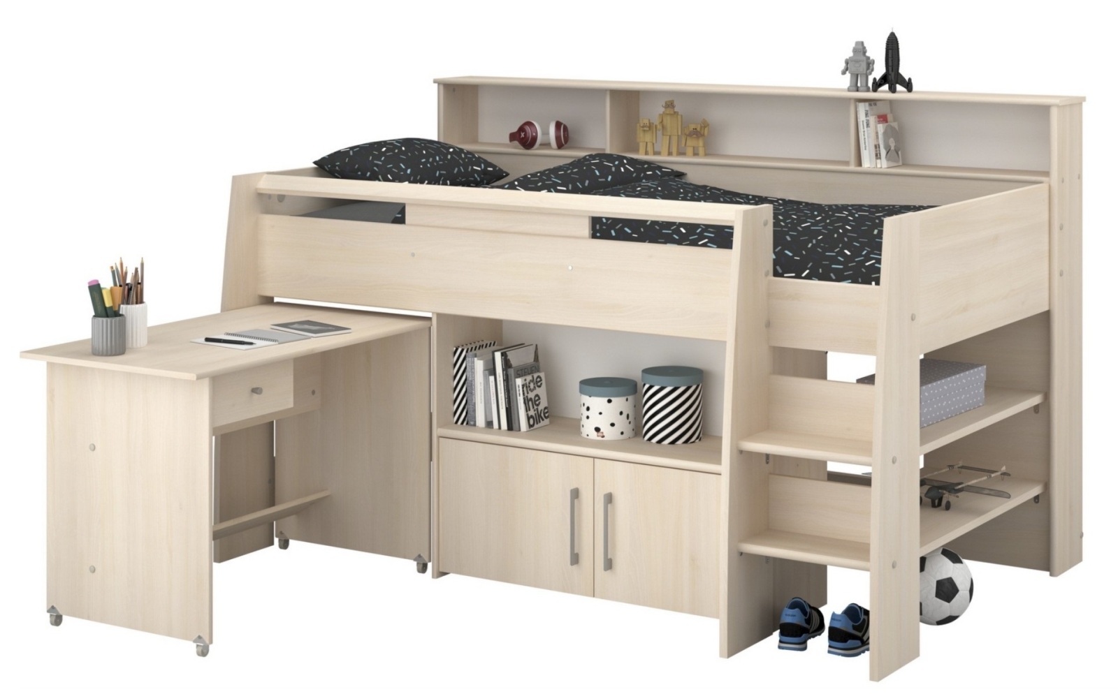Hochbett CHARLY 2 - Akazie - 90x200 cm