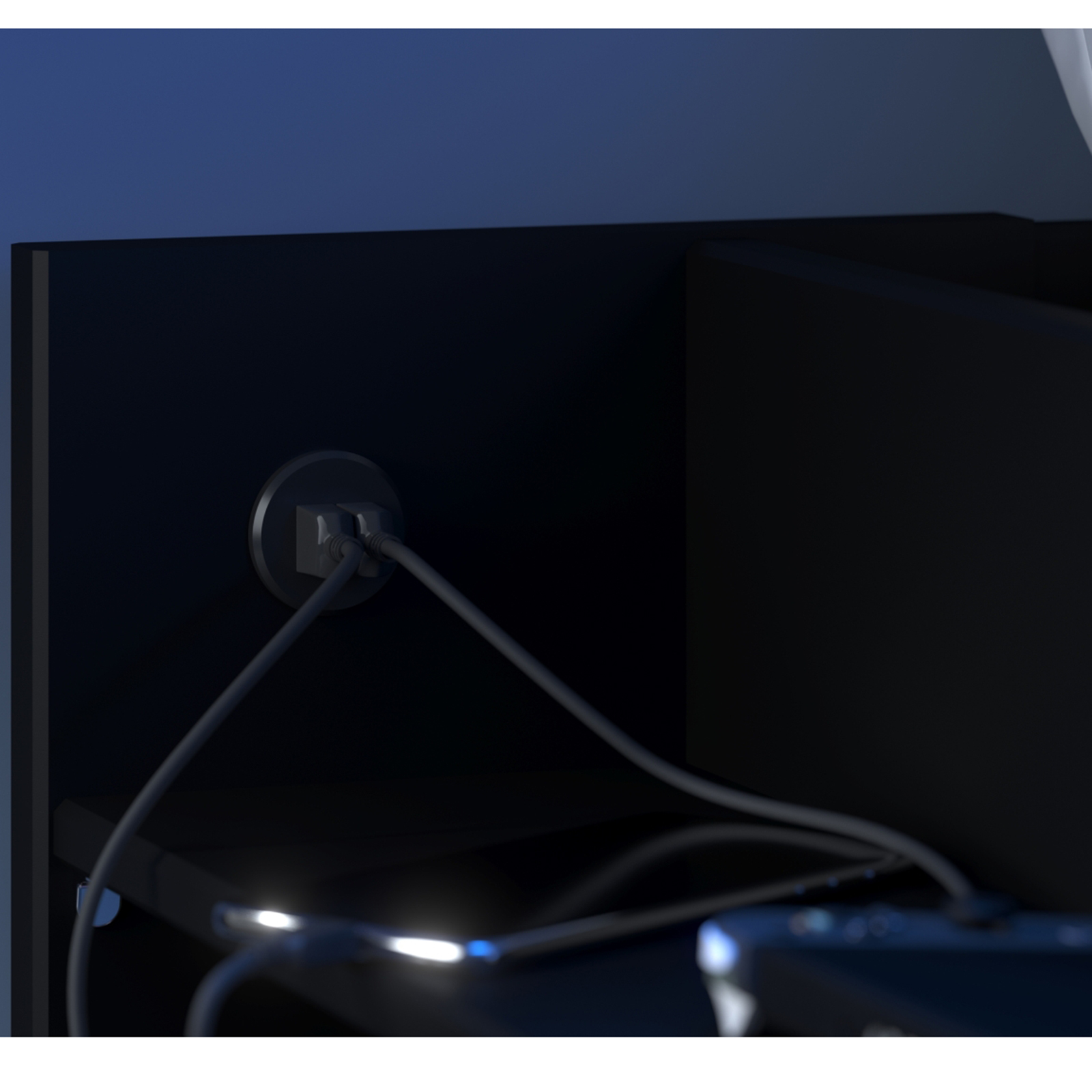 Hochbett ONLINE 1 - schwarz - mit Schreibtisch - 90x200 cm