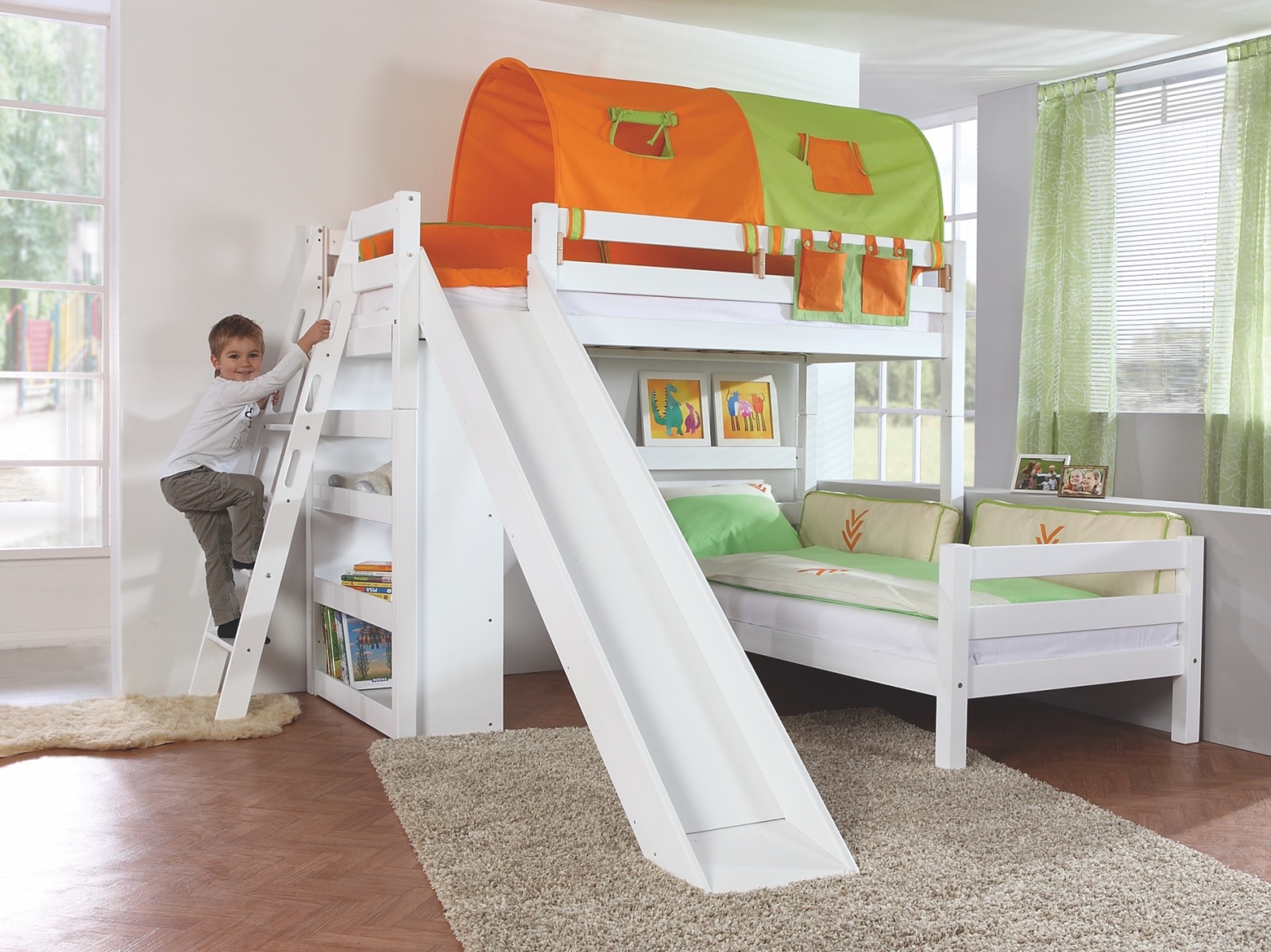 Hochbett - weiß - 200 cm breit