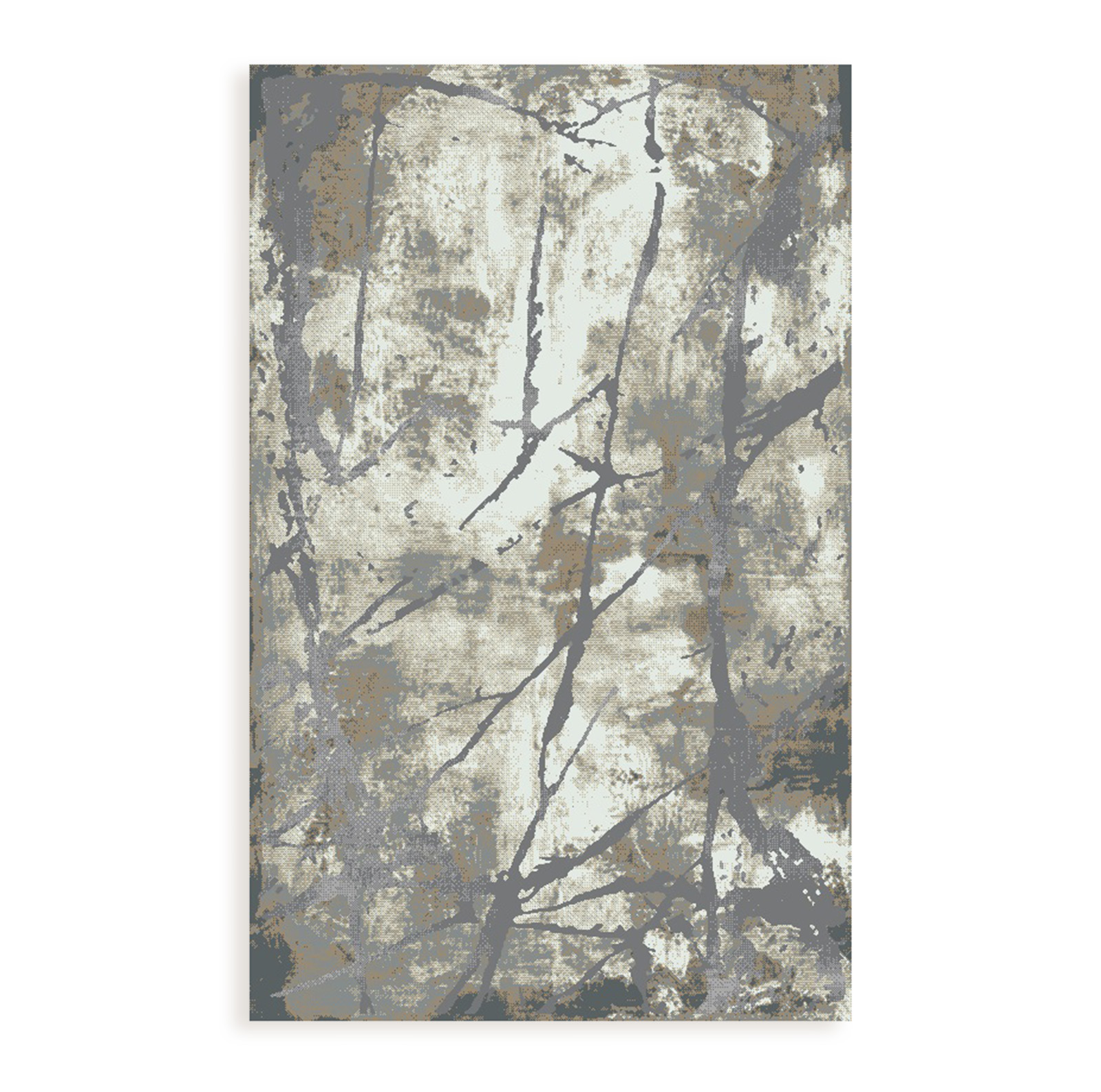 Hochflor-Teppich - grau-braun - 80x150 cm