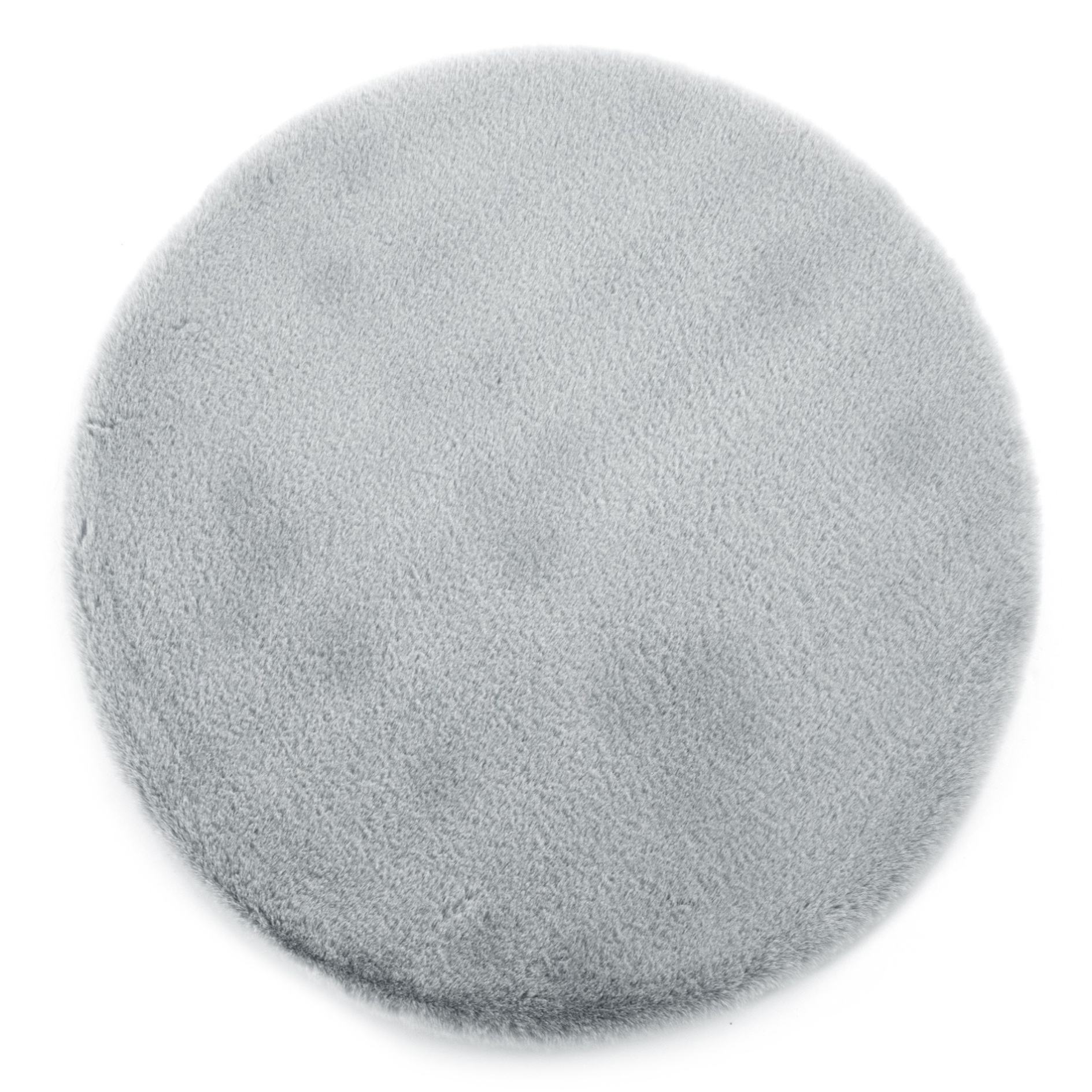 Hochflor-Teppich - light grey - Ø 80 cm