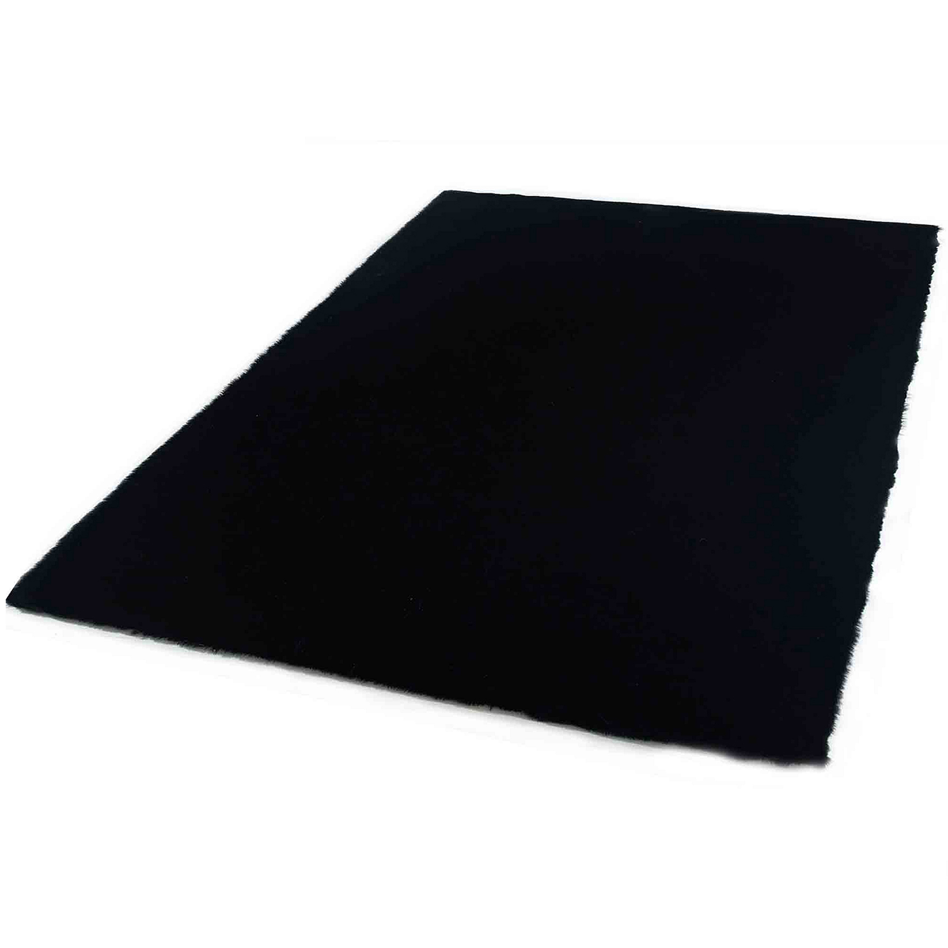 Hochflor-Teppich - schwarz - 80x150 cm