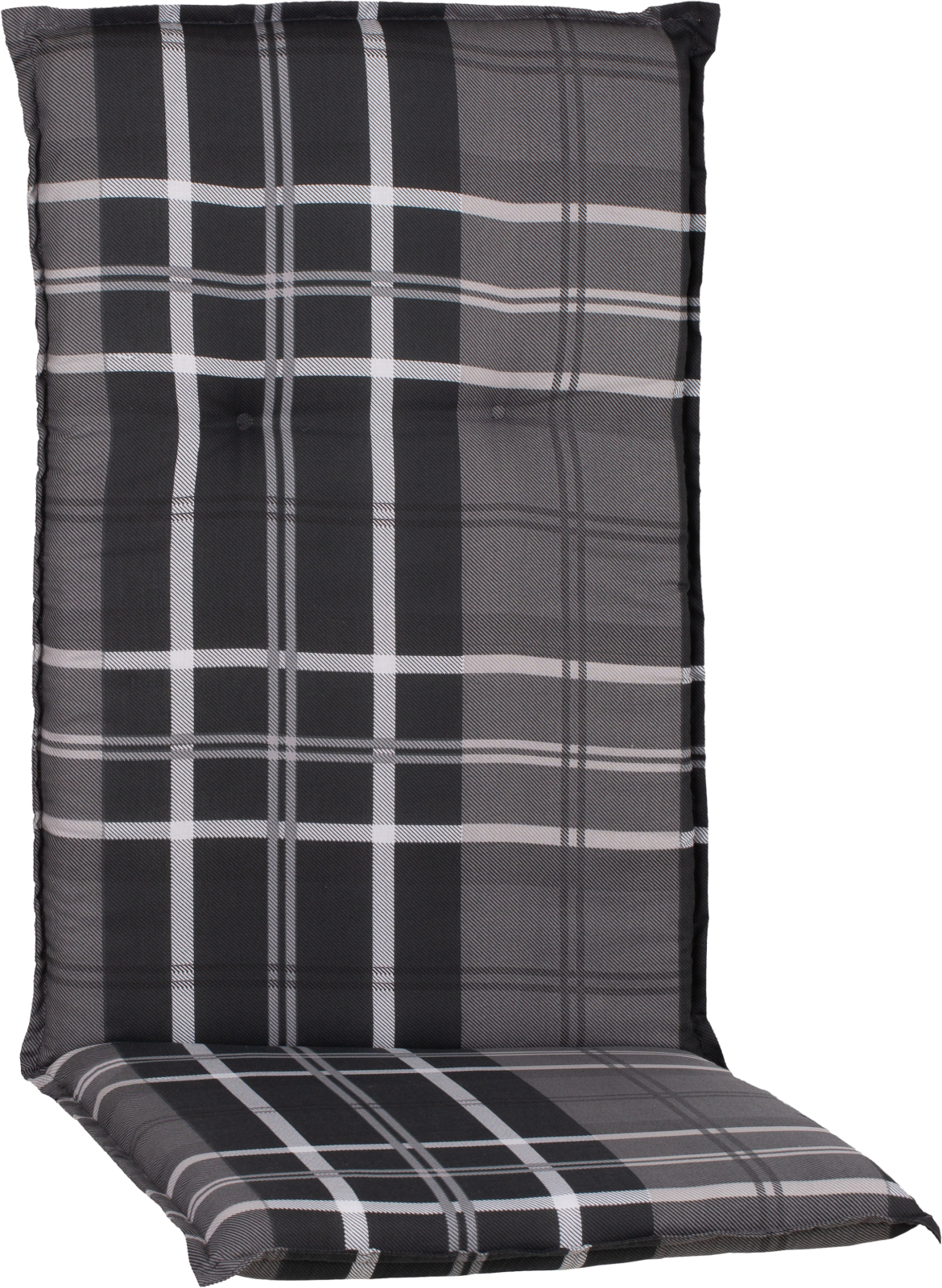 Hochlehner-Auflage - anthrazit-grau-weiß - Karo 118x50 cm