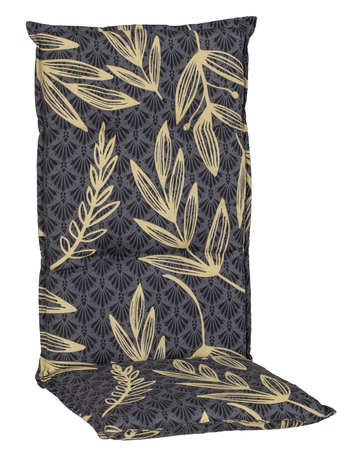 Hochlehner-Saumauflage - grau-gold - Blätter - 118x50 cm
