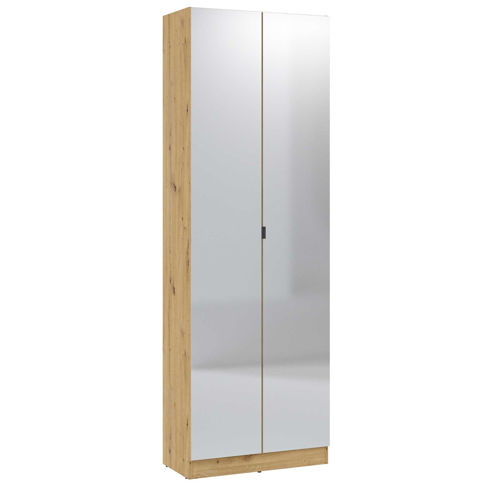 Hochschrank - Artisan Eiche - 2 Spiegeltüren - 65 cm breit