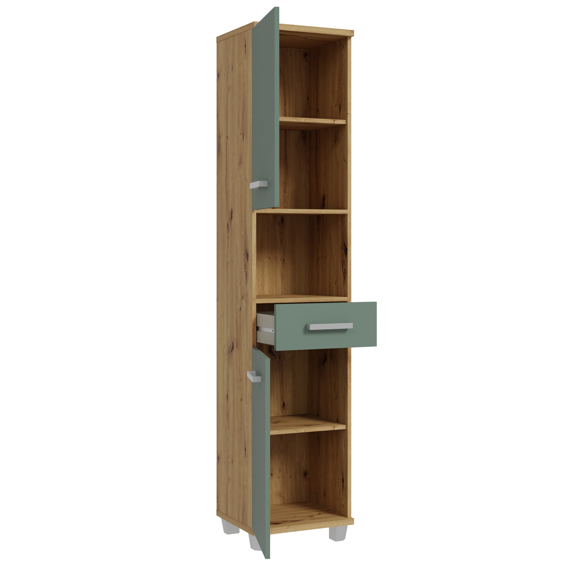 Hochschrank - Artisan Eiche - salbei - 40 cm