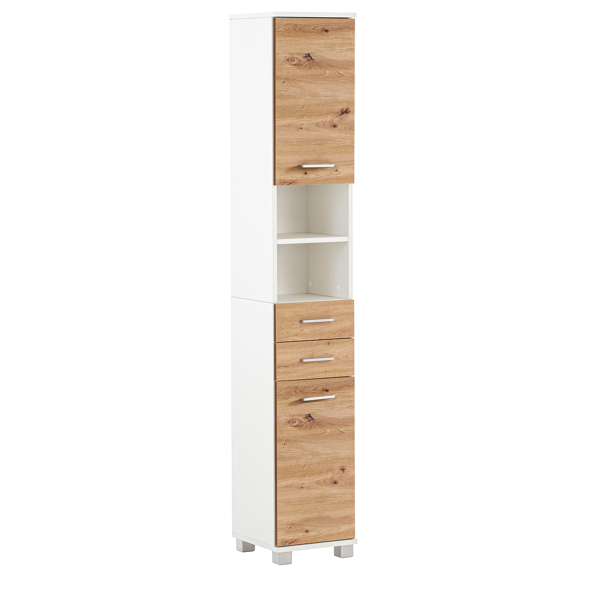 Hochschrank - Artisan Eiche - weiß - 30,3 cm