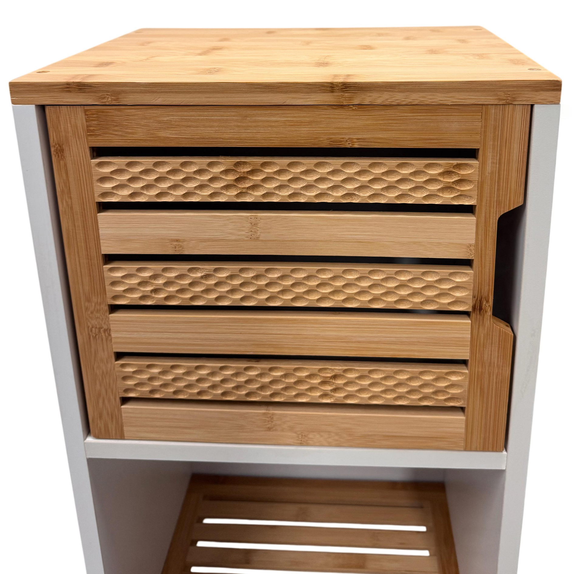 Hochschrank - Bambus - wei - offenes Fach - 120 cm | Online bei ROLLER  kaufen
