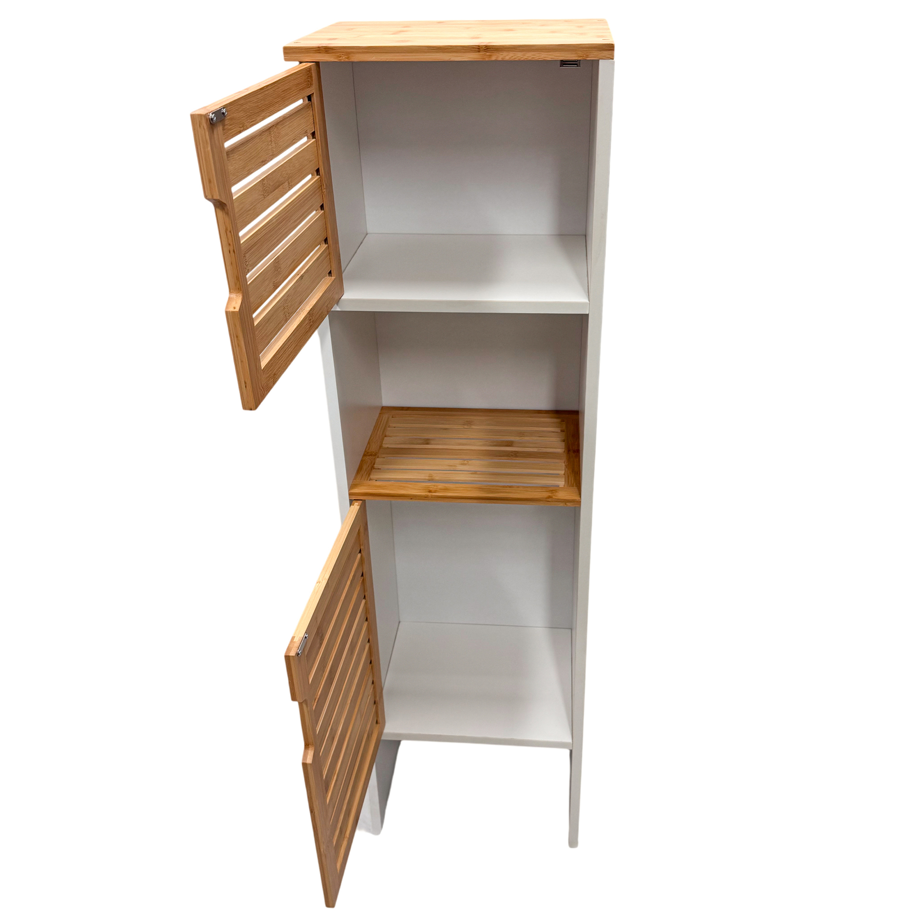 Hochschrank - Bambus - wei - offenes Fach - 120 cm | Online bei ROLLER  kaufen