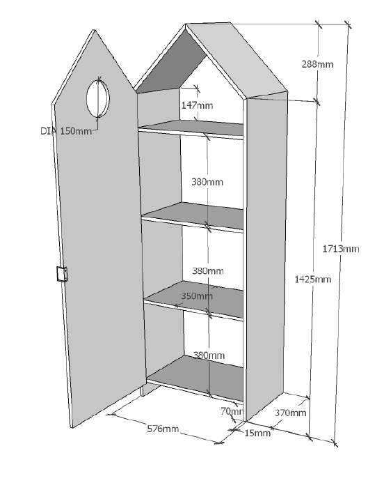 Hochschrank CASAMI - weiß-mint - 58 cm breit