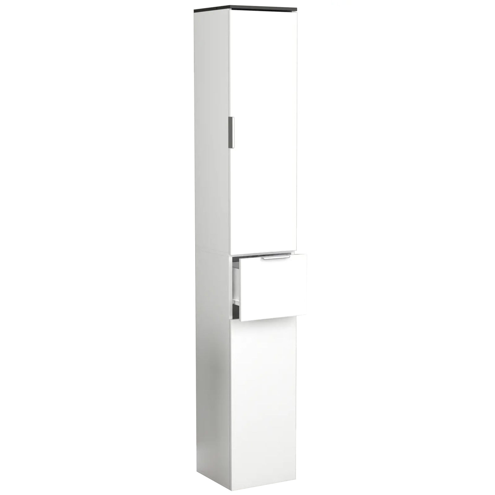 Hochschrank DONALI - weiß-schwarz - 190 cm hoch