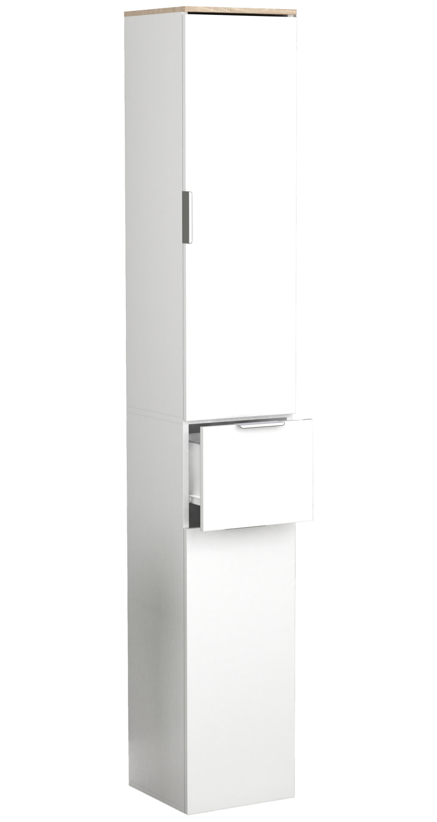 Hochschrank DONALI - weiß - Sonoma Eiche - 190 cm hoch