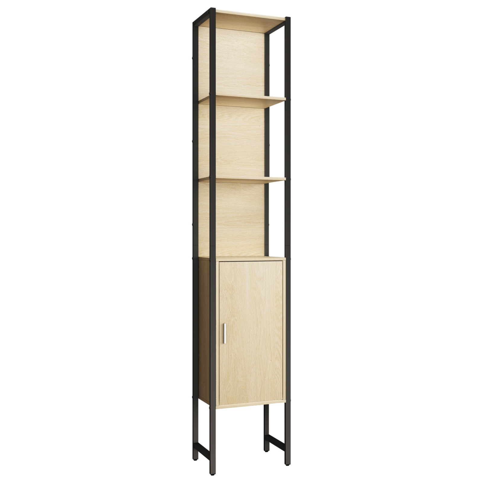 Hochschrank EDINO - Honig Eiche - schwarz - 33 cm