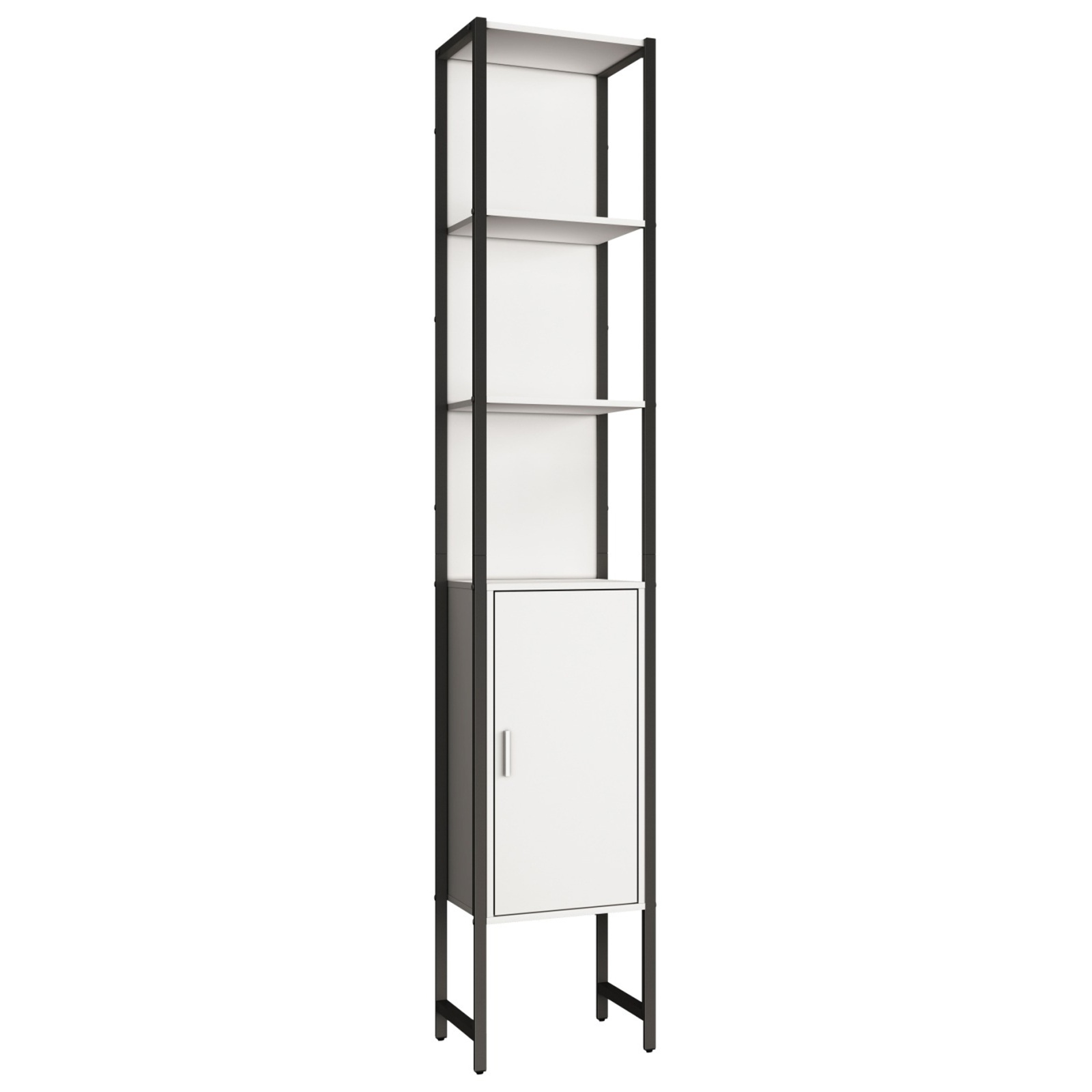 Hochschrank EDINO - weiß-schwarz - 33 cm