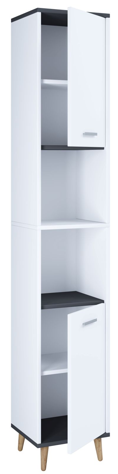 Hochschrank LANDOS - weiß-anthrazit - 181 cm