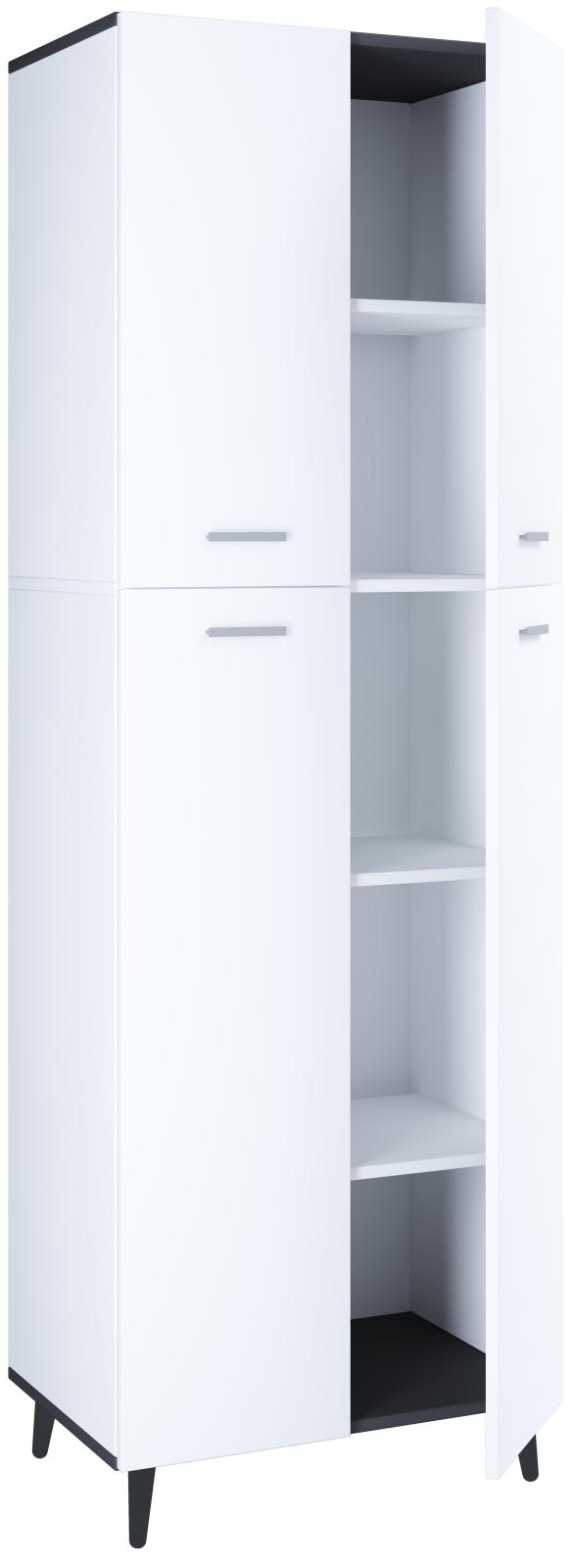 Hochschrank LANDOS - weiß-anthrazit - 184 cm