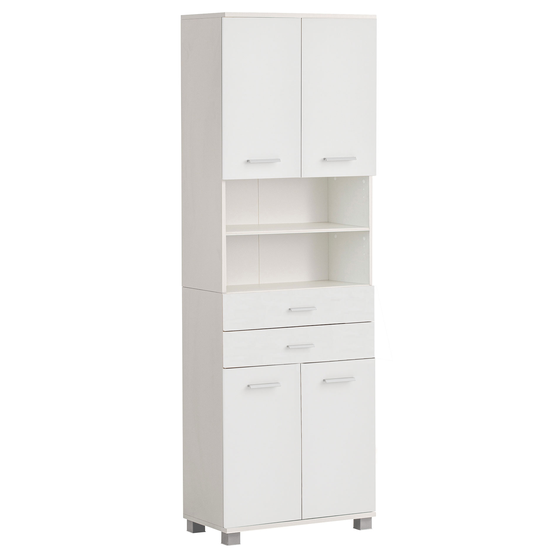 Hochschrank - weiß - 2 Schubladen - 59,8 cm