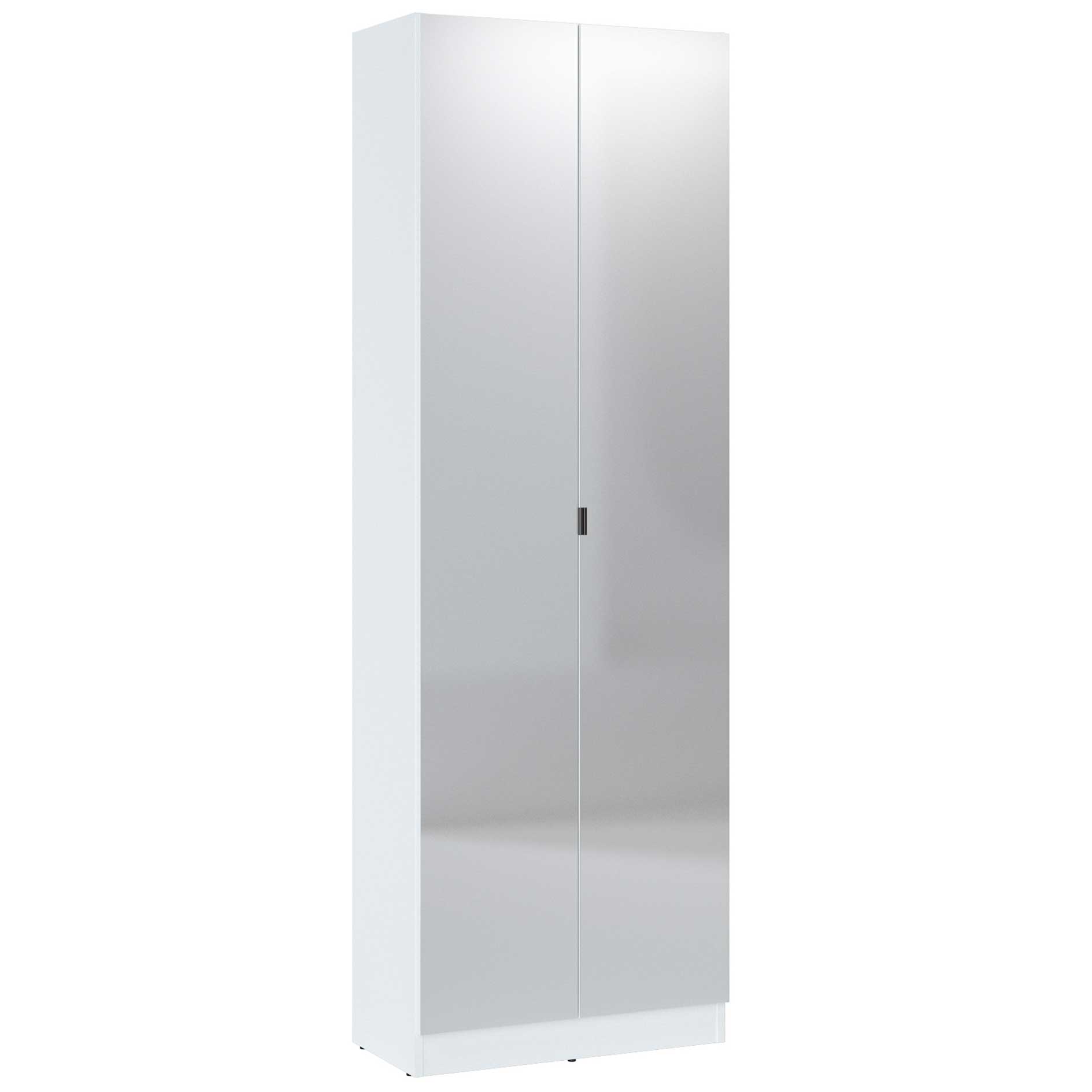 Hochschrank - weiß - 2 Spiegeltüren - 65 cm breit