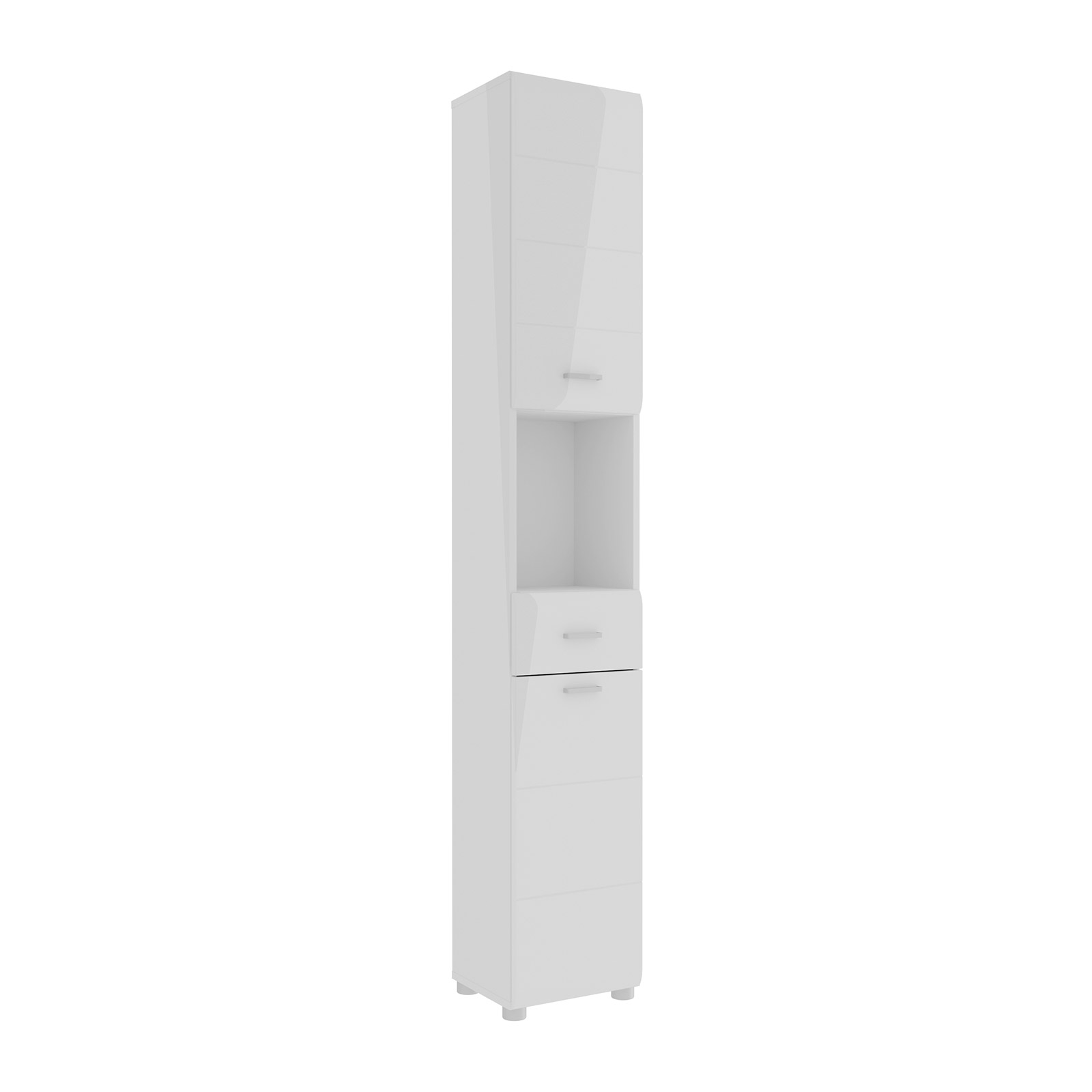 Hochschrank - weiß Hochglanz - 182 cm hoch
