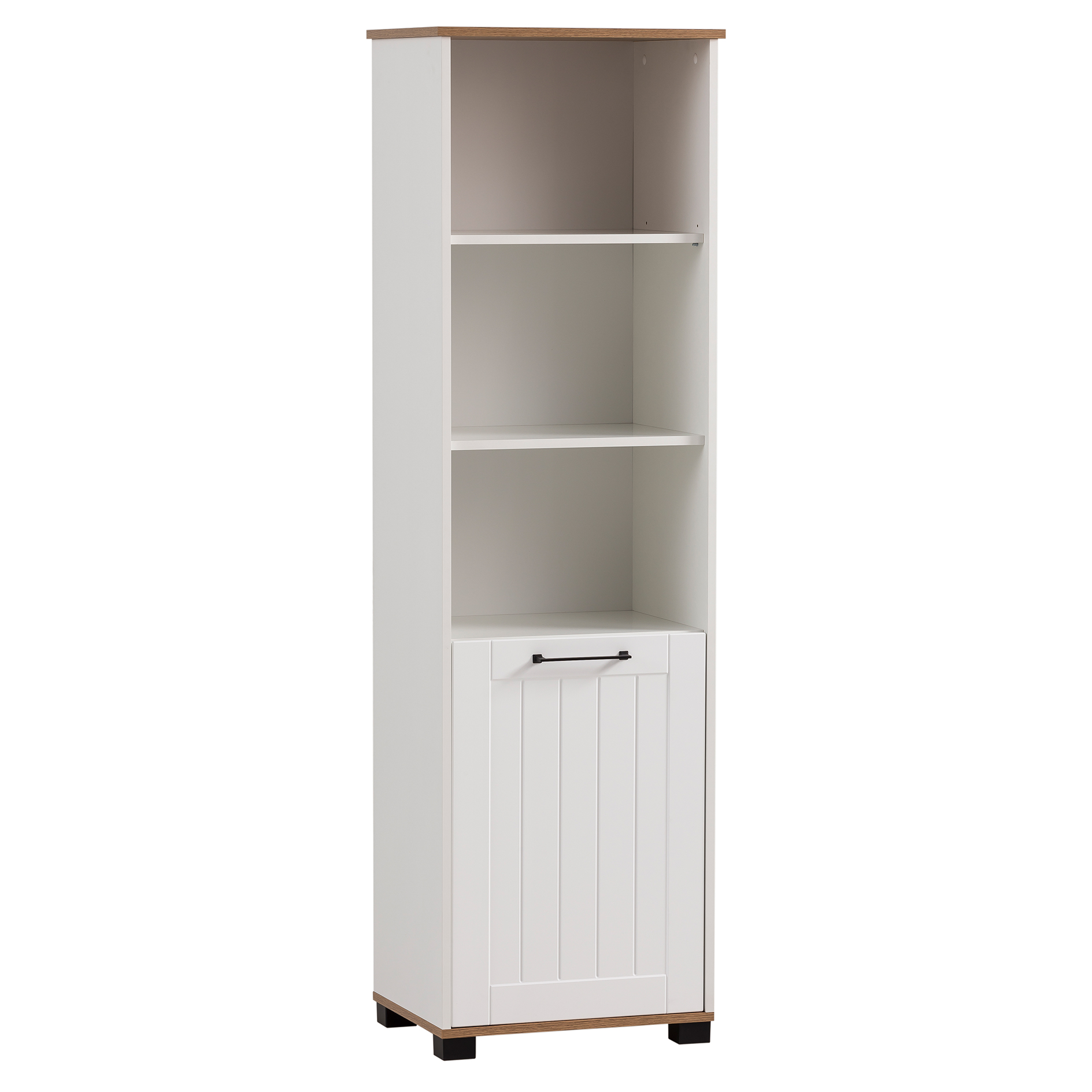 Hochschrank - weiß matt - Eiche - 175 cm hoch